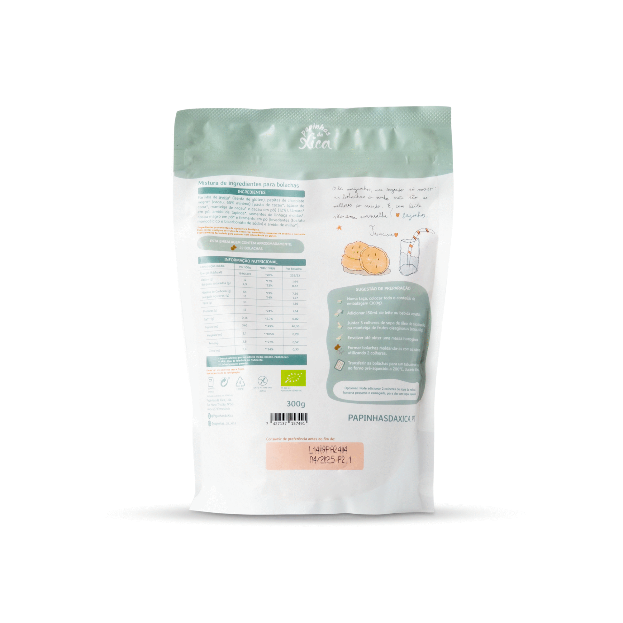 Preparado de Bolachas Pepitas Chocolate Bio