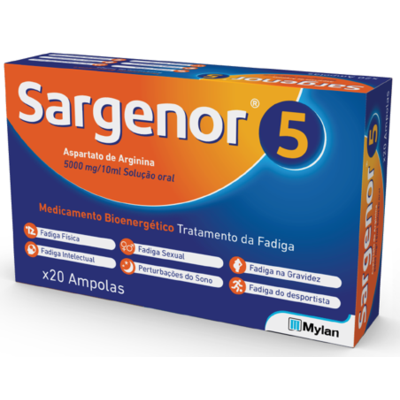 Sargenor 5 Ampolas Bioenergéticas Anti-Fadiga