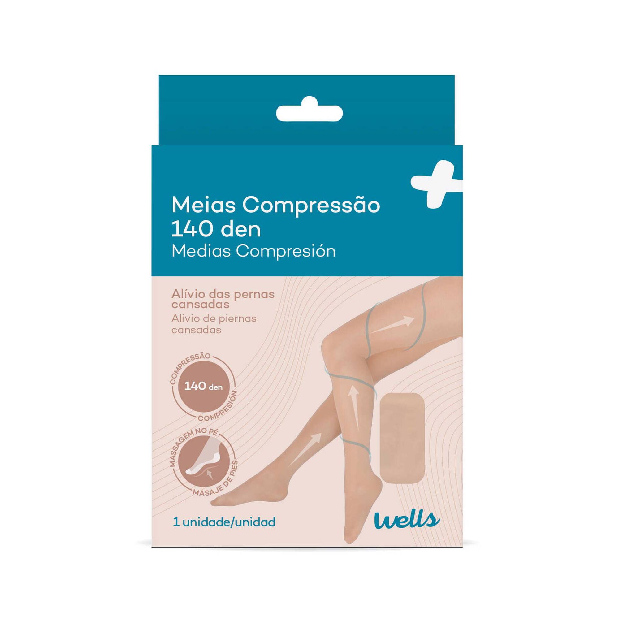 Meias de Descanso Alívio e Prevenção Bege