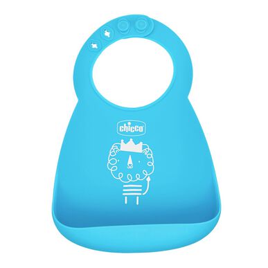 Babete de Silicone Macio +6M Azul Wells Image 1