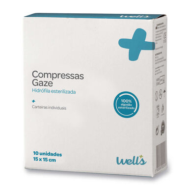 Compressas de Gaze Esterilizada 15x15 cm Wells