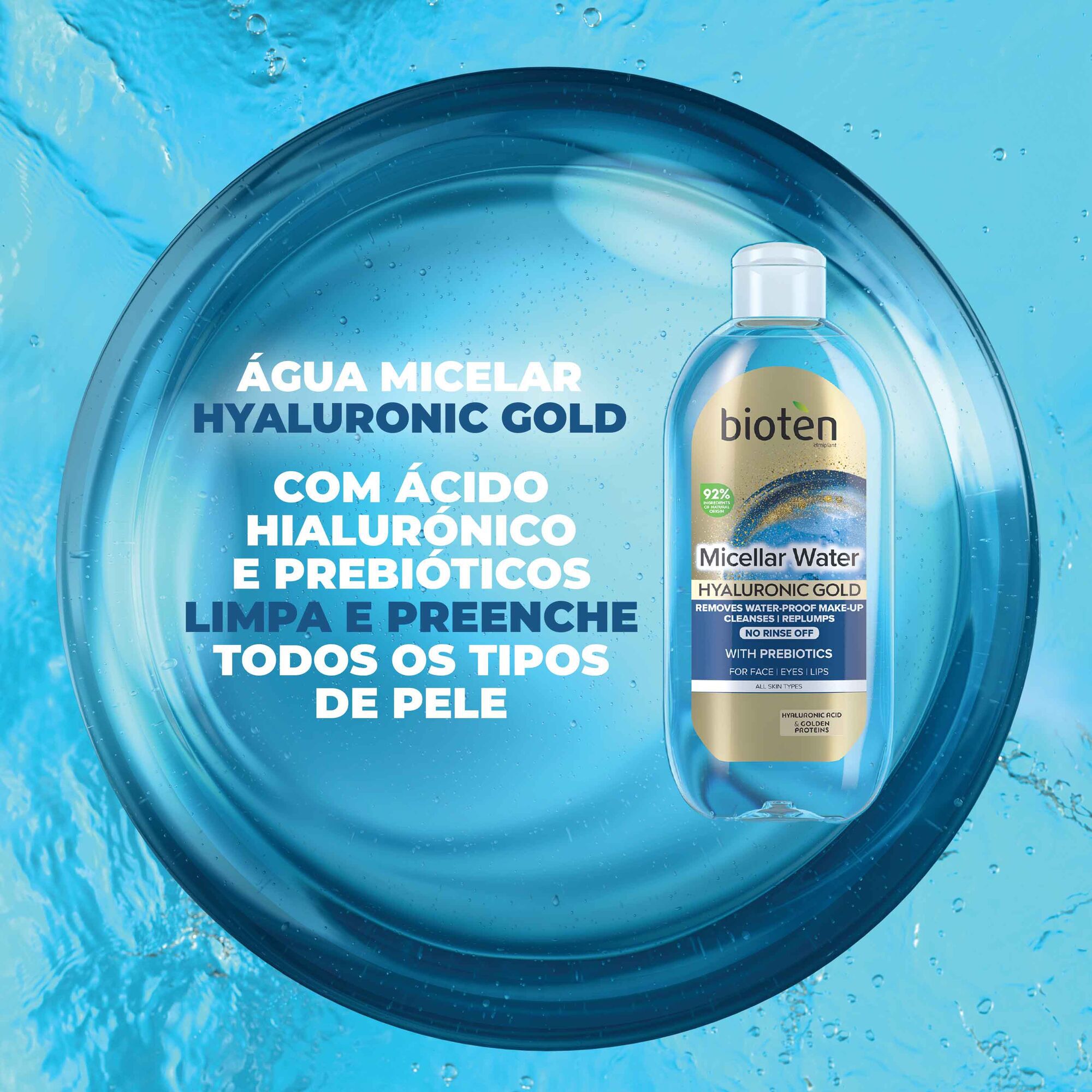 Água Micelar Rosto Hyaluronic Gold