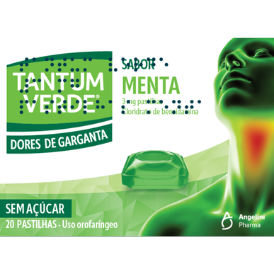 Tantum Verde Pastilhas Dor de Garganta Menta Wells