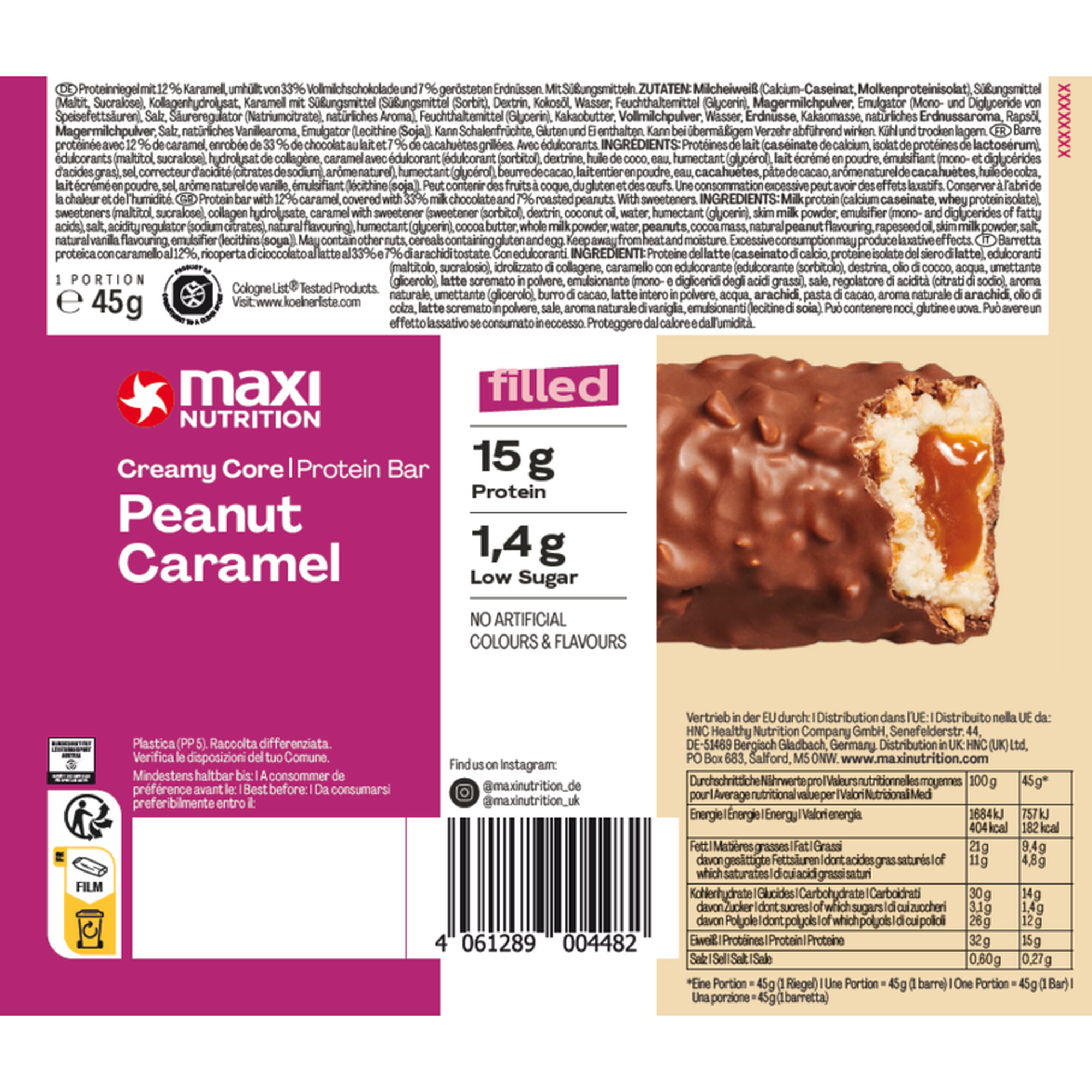 Barra Proteína Amendoim Caramelo Creamy Core