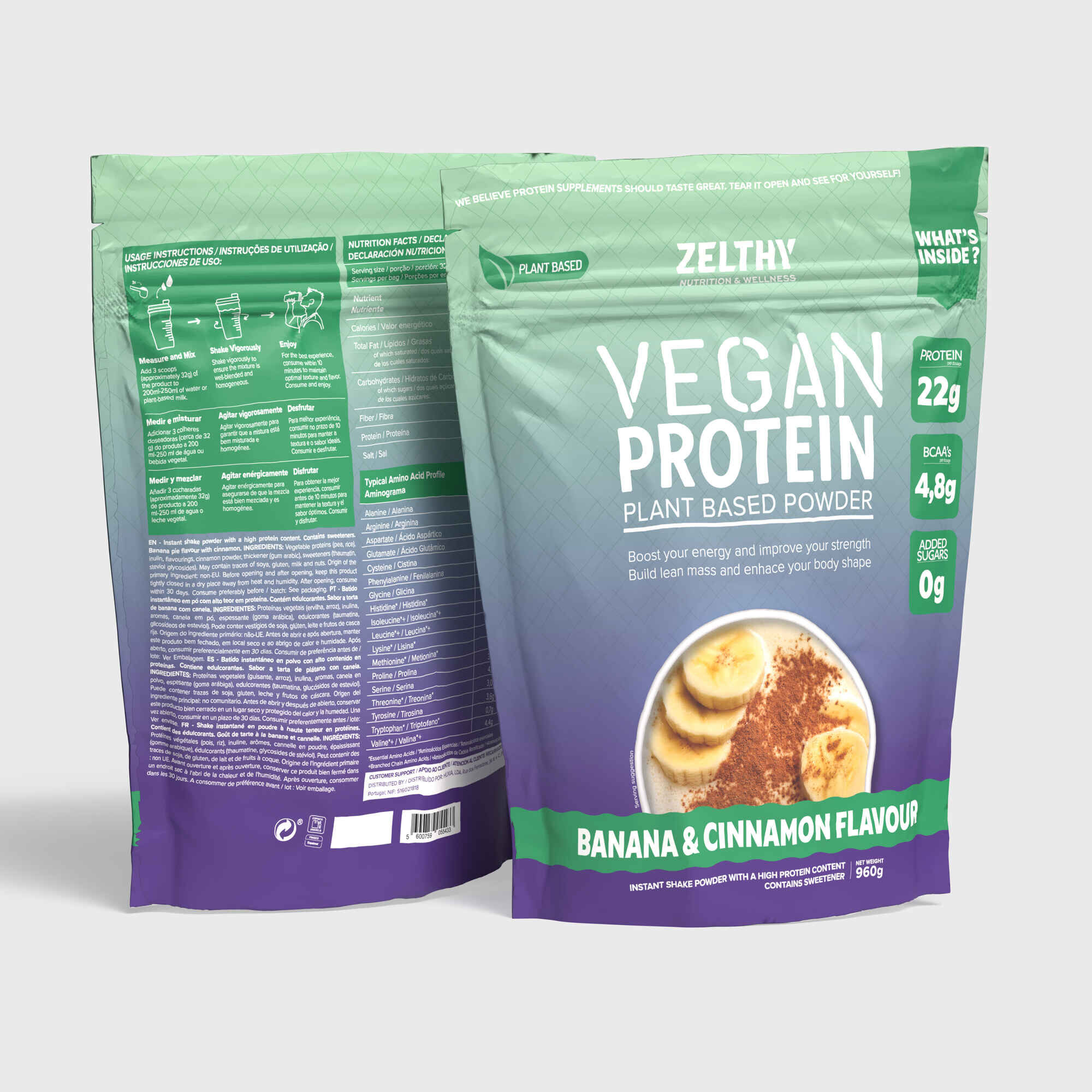 Vegan Protein Banana & Cinnamon Flavor