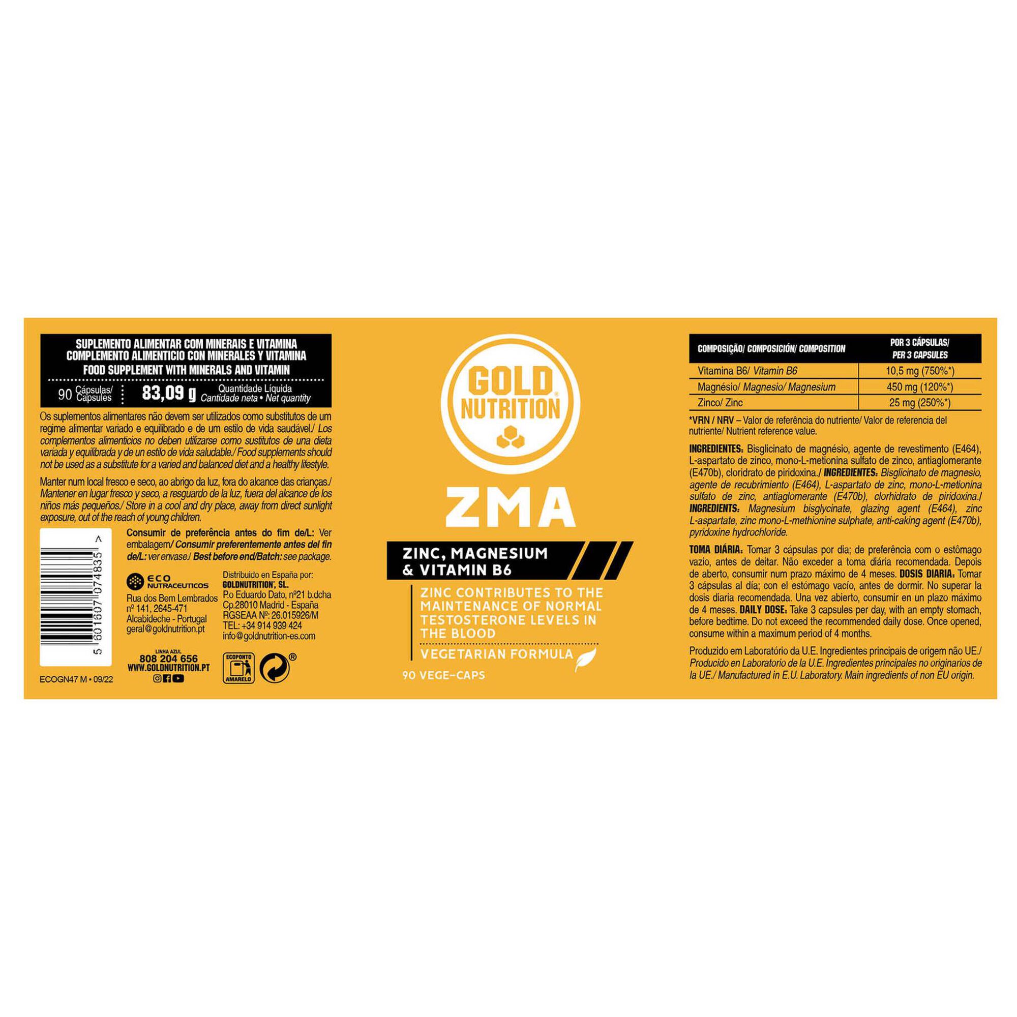 Suplemento Alimentar Recuperação Muscular ZMA