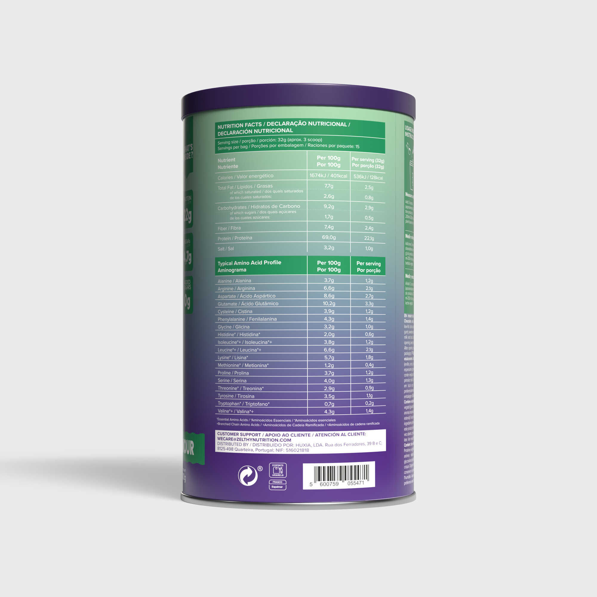 Vegan Protein Chocolate & Hazelnut Flavor