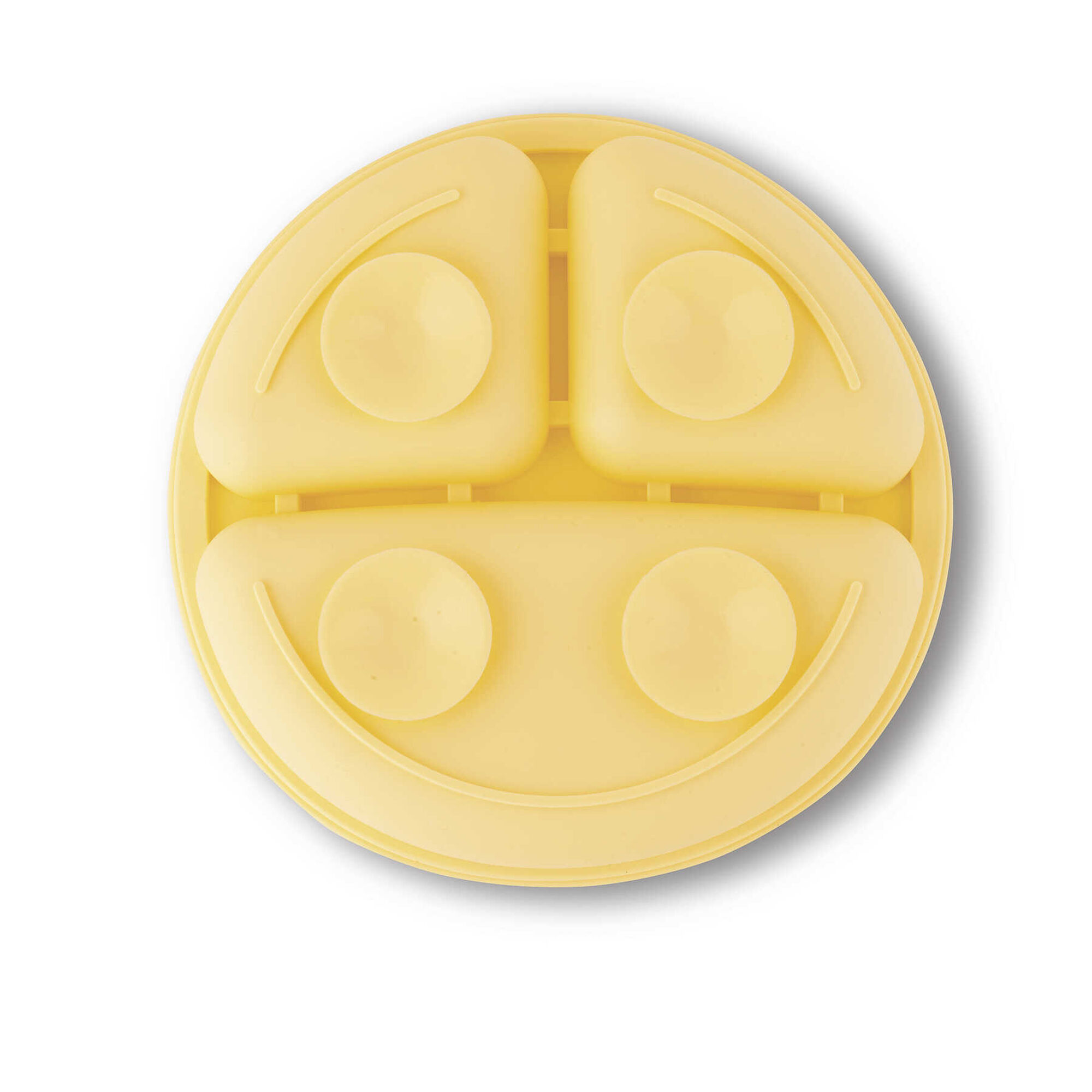 Prato e Colher Silicone Amarelo