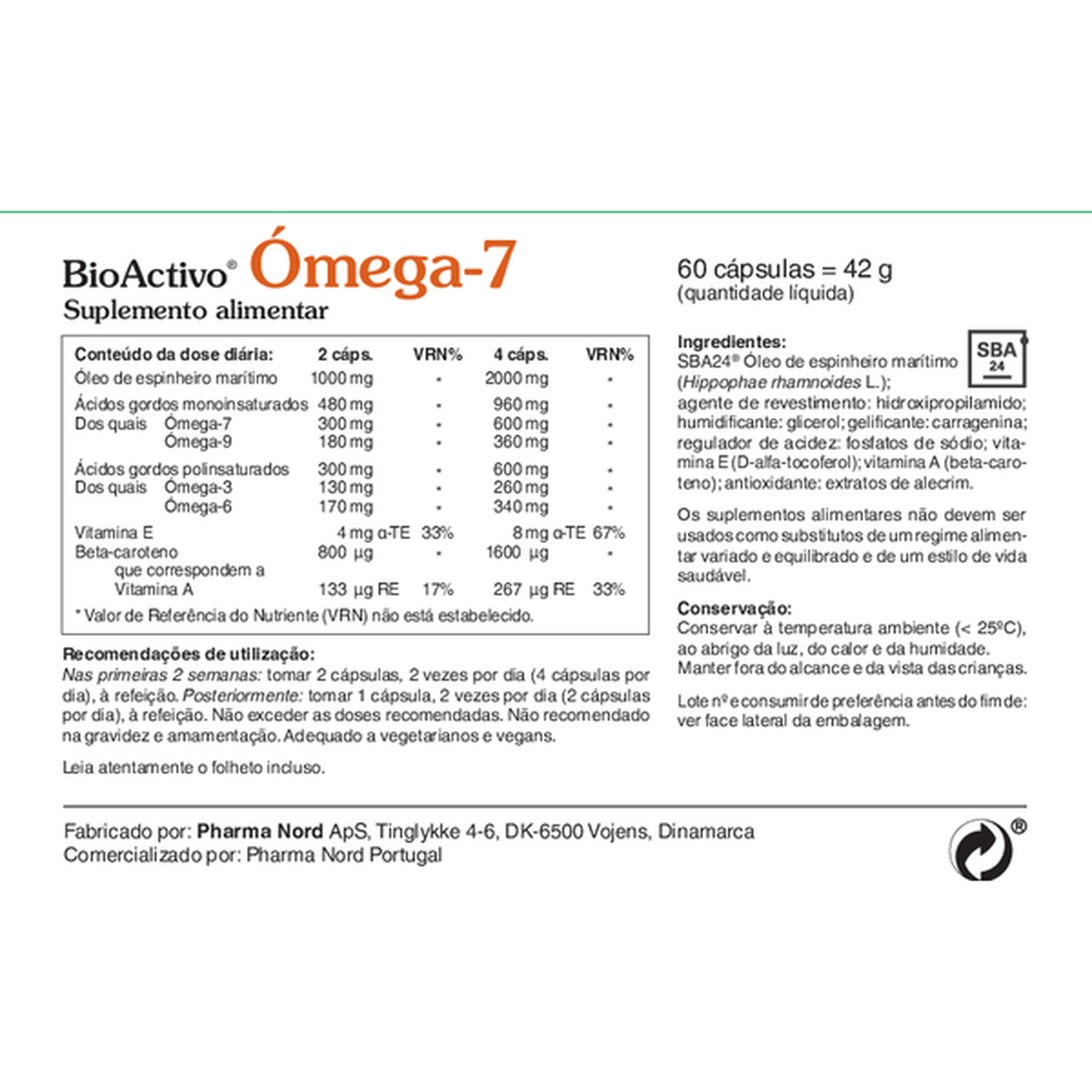 Suplemento Alimentar Ómega-7