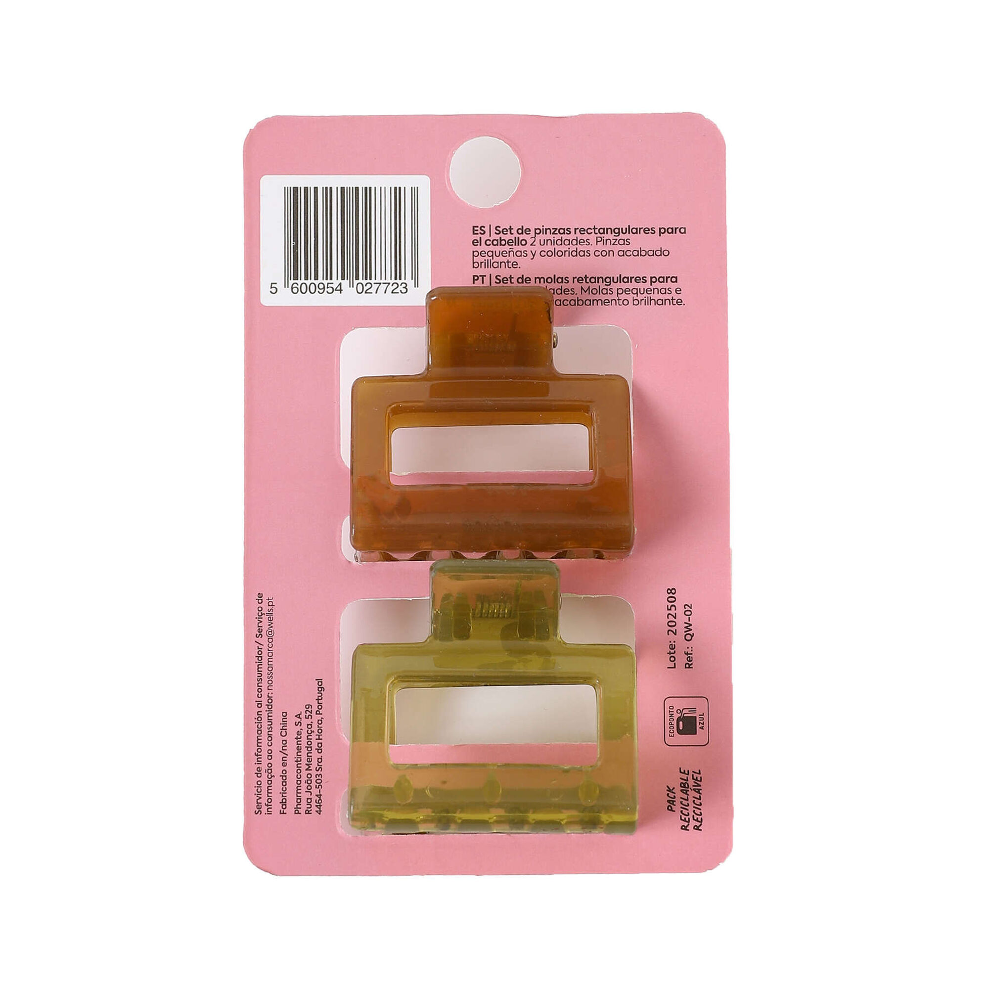 Set de Molas Retangulares para Cabelo