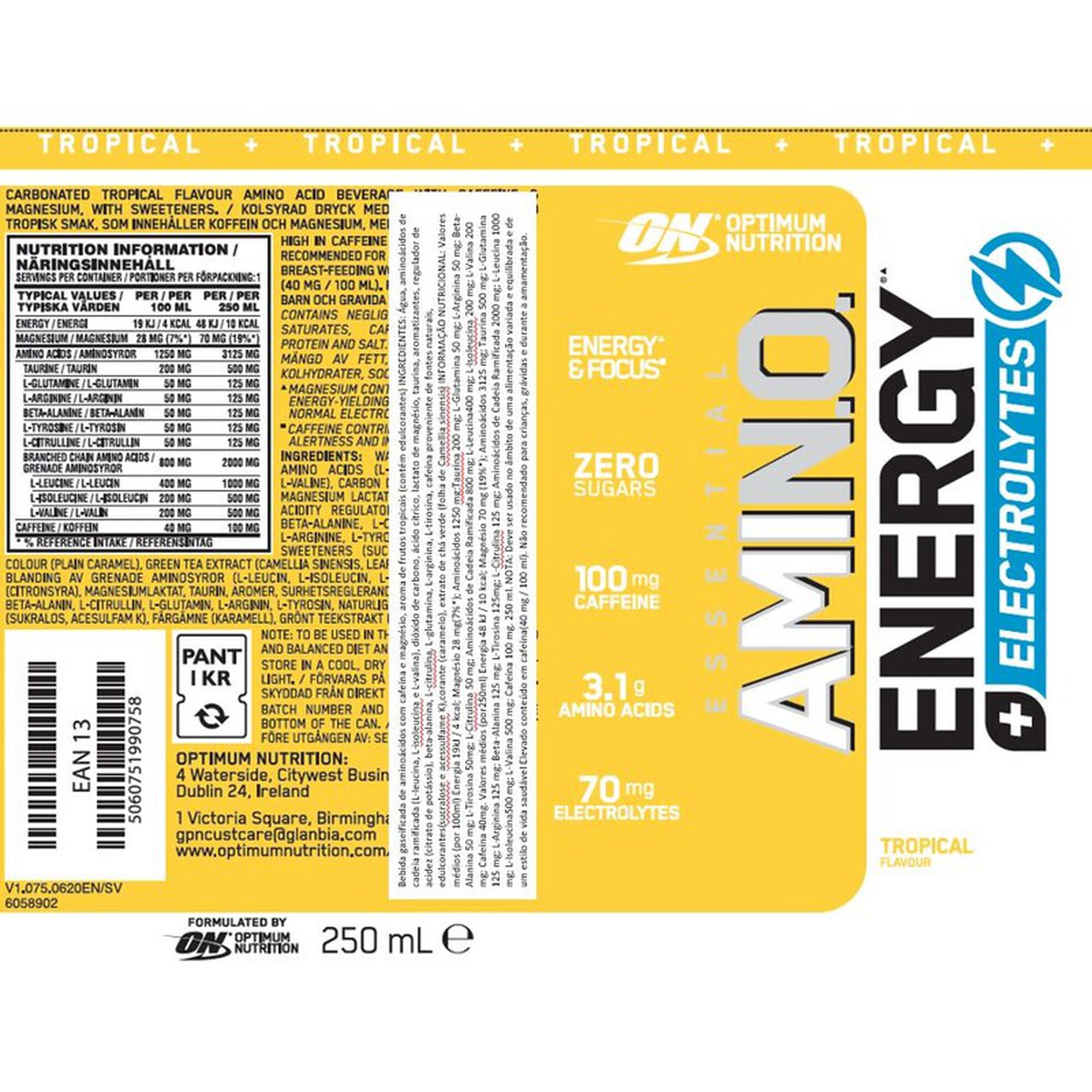 Bebida Energética Tropical Amino Energy