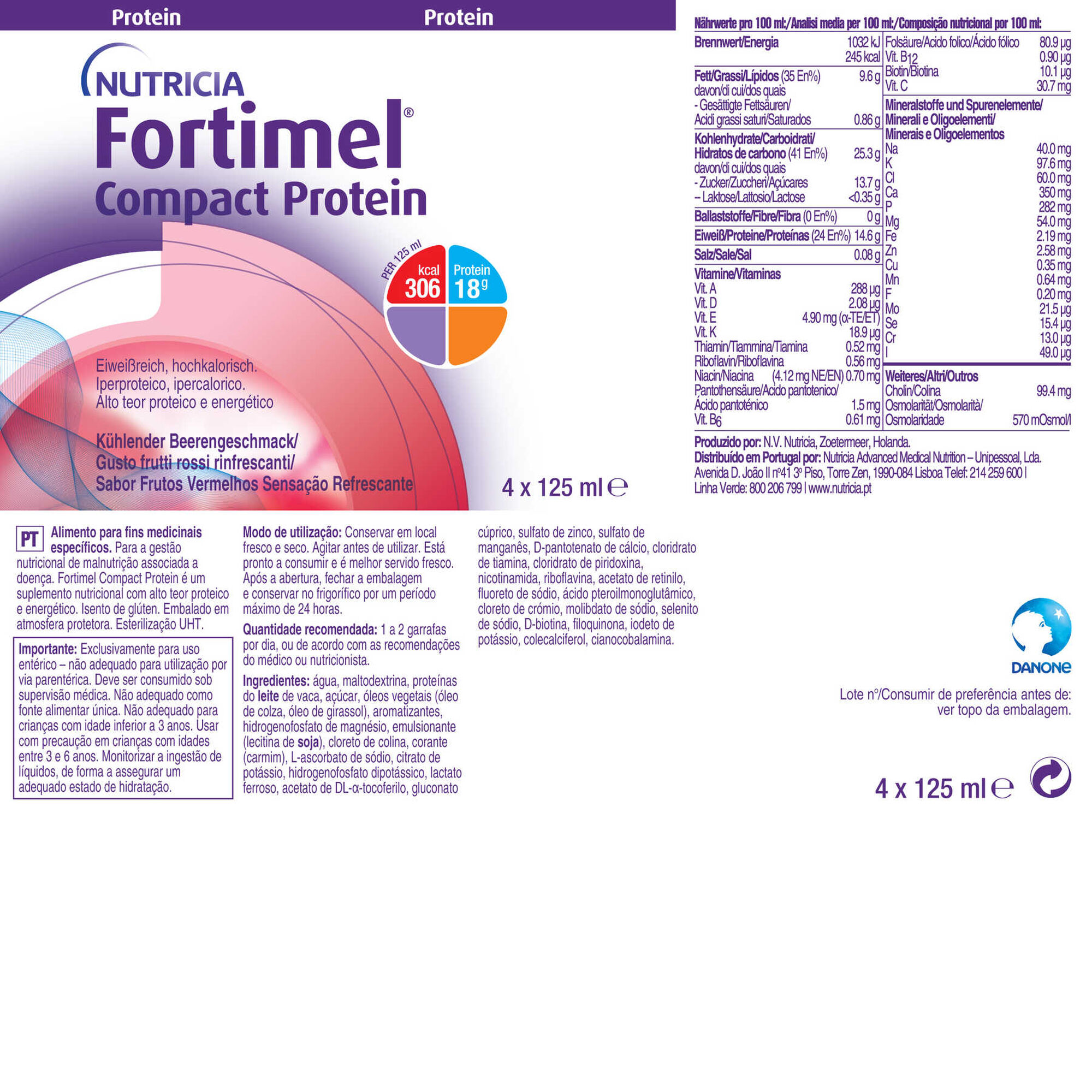 Fortimel Compact Protein Frutos Vermelhos