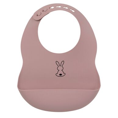 Bib with Drip Tray Silicone Old Pink Wells