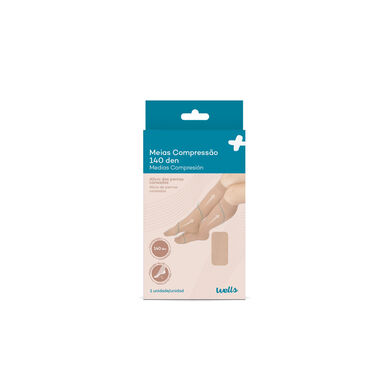 Meias de Descanso Alívio e Prevenção Bege L Wells Image 1