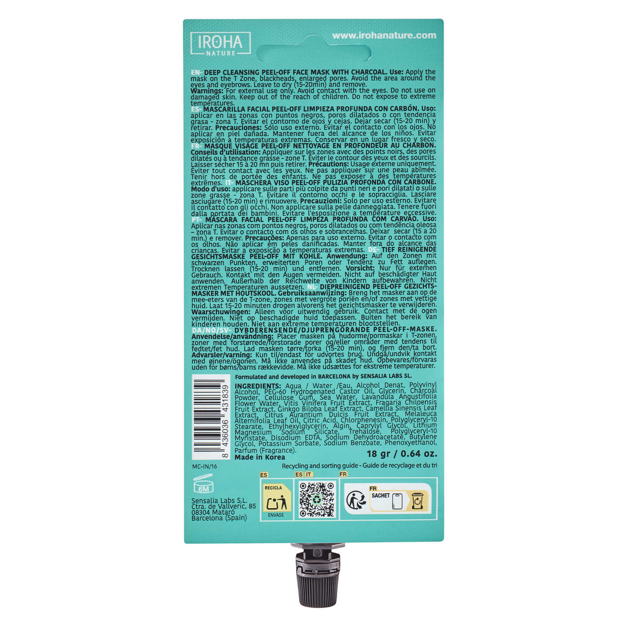 Máscara de Rosto Detox Carvão Peel Off