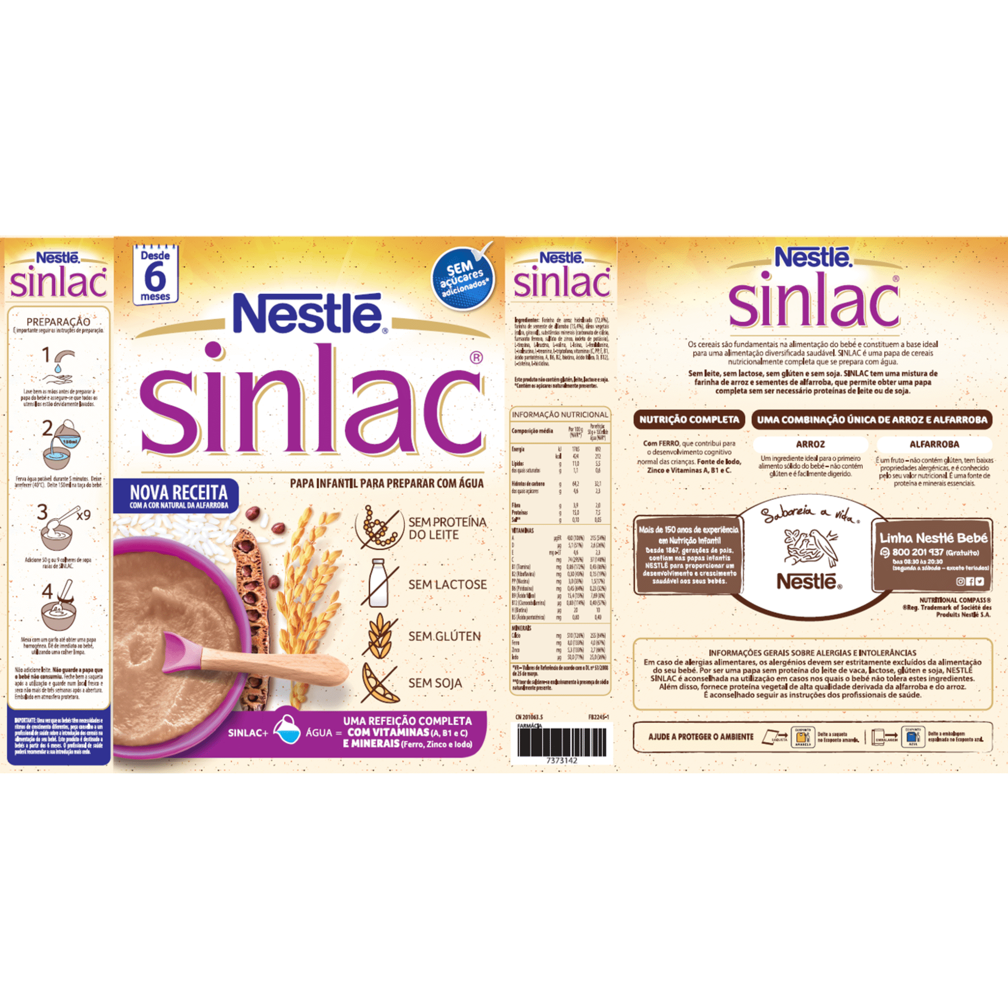 Primeira Papa Bebé Sinlac 6M