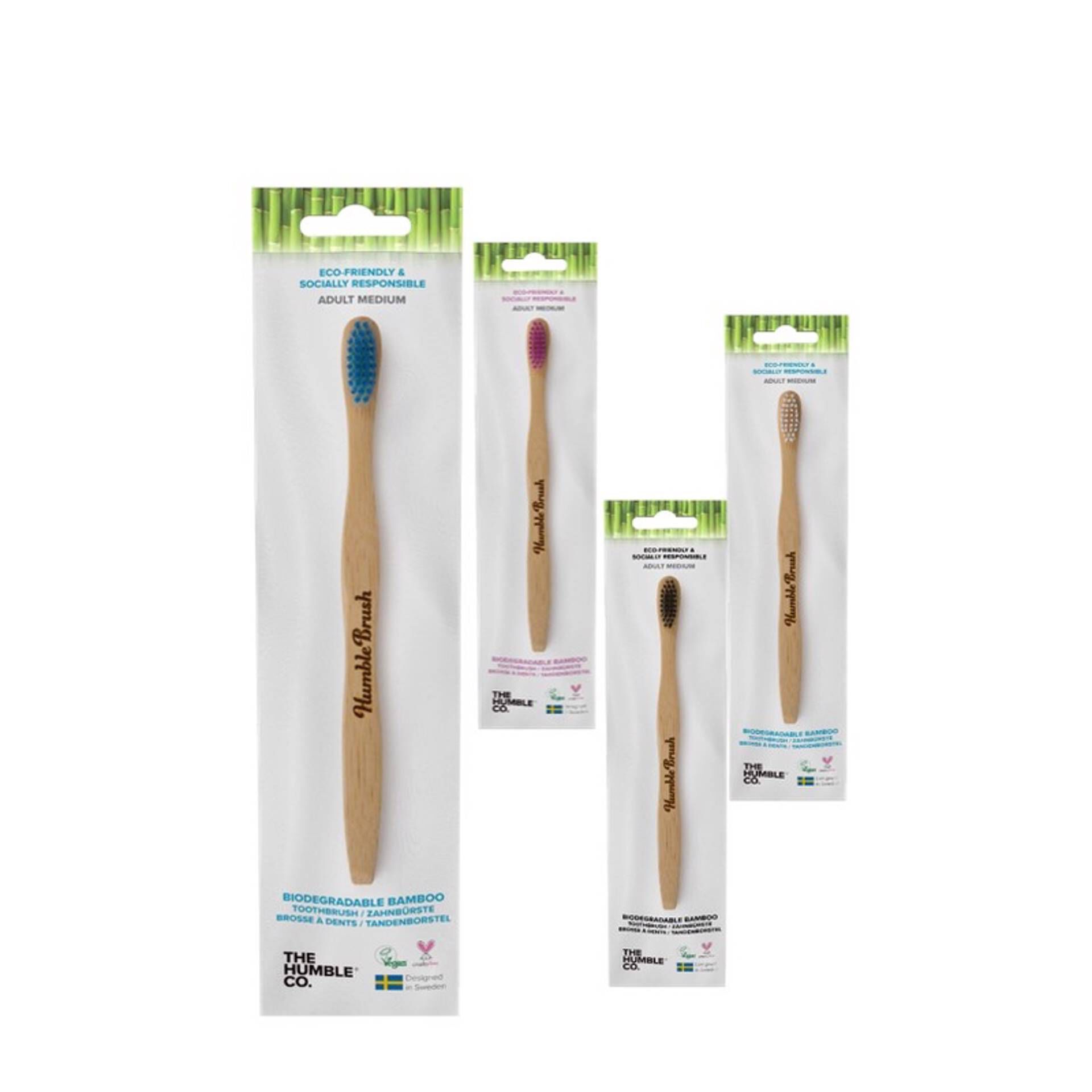 Escova de Dentes Bambu Flat Média