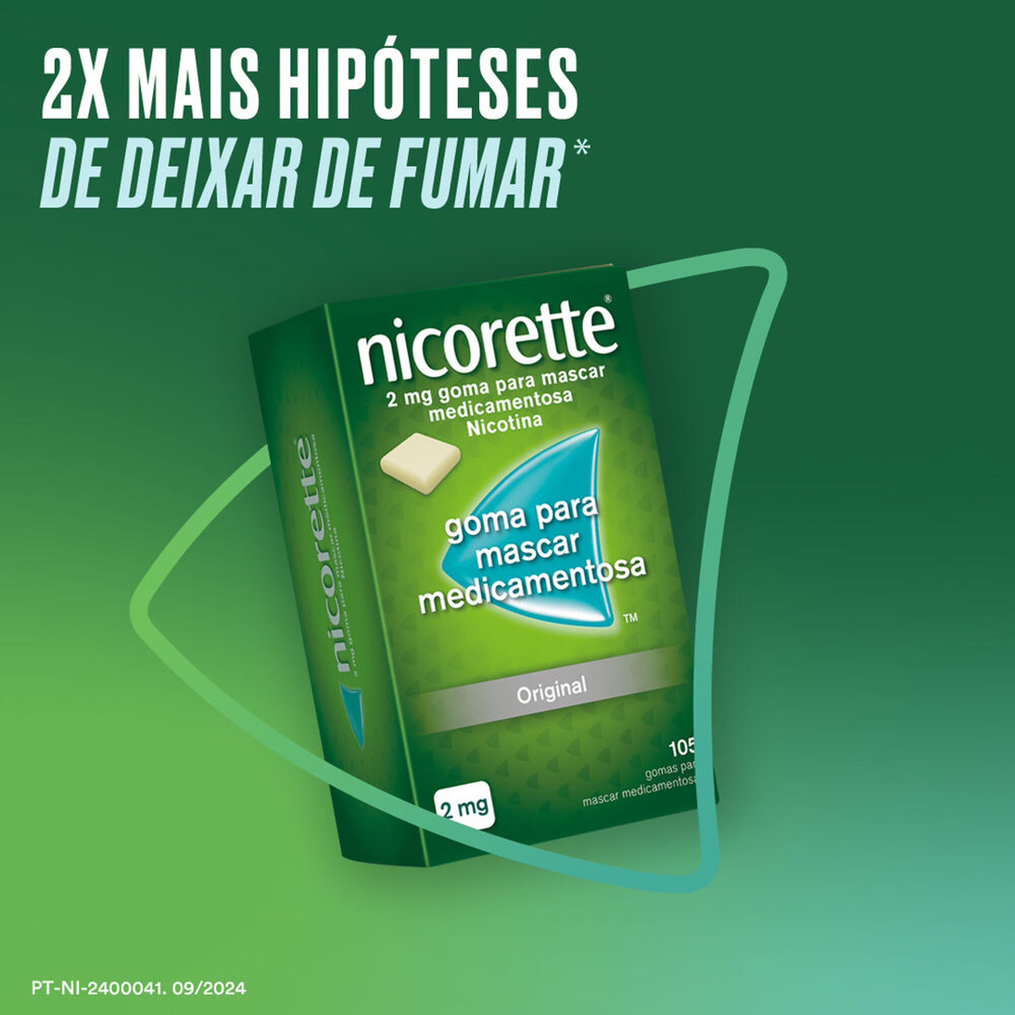 Nicorette 2 mg 105 Gomas de Mascar Nicotina