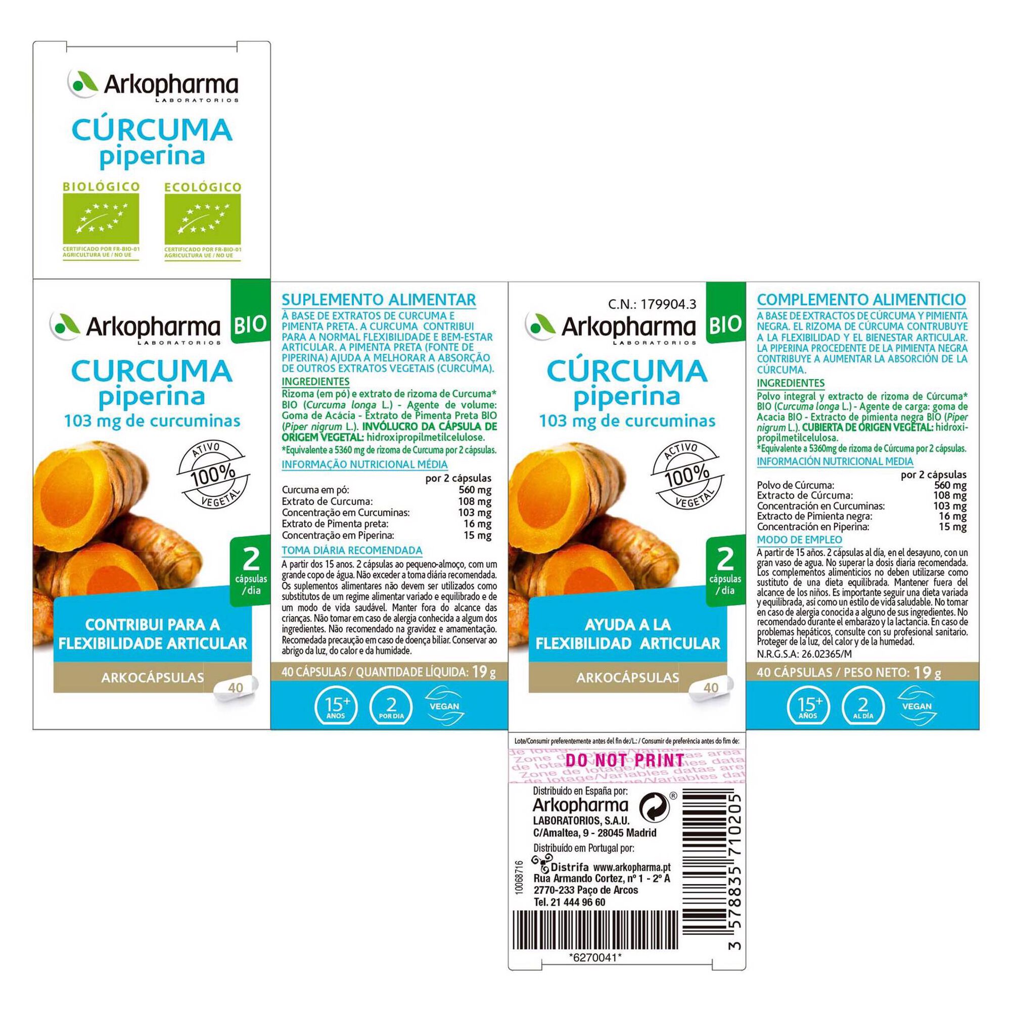 Suplemento Saúde Articular Curcuma Piperina