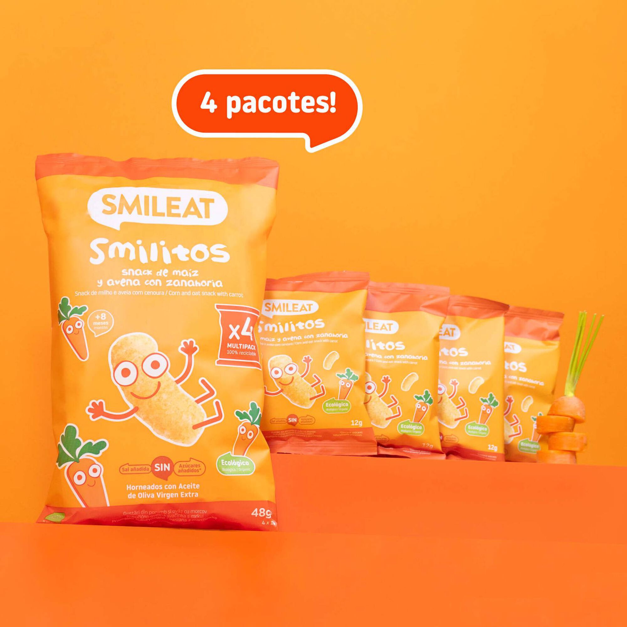 Pack Smilitos Snack Milho Aveia e Cenoura