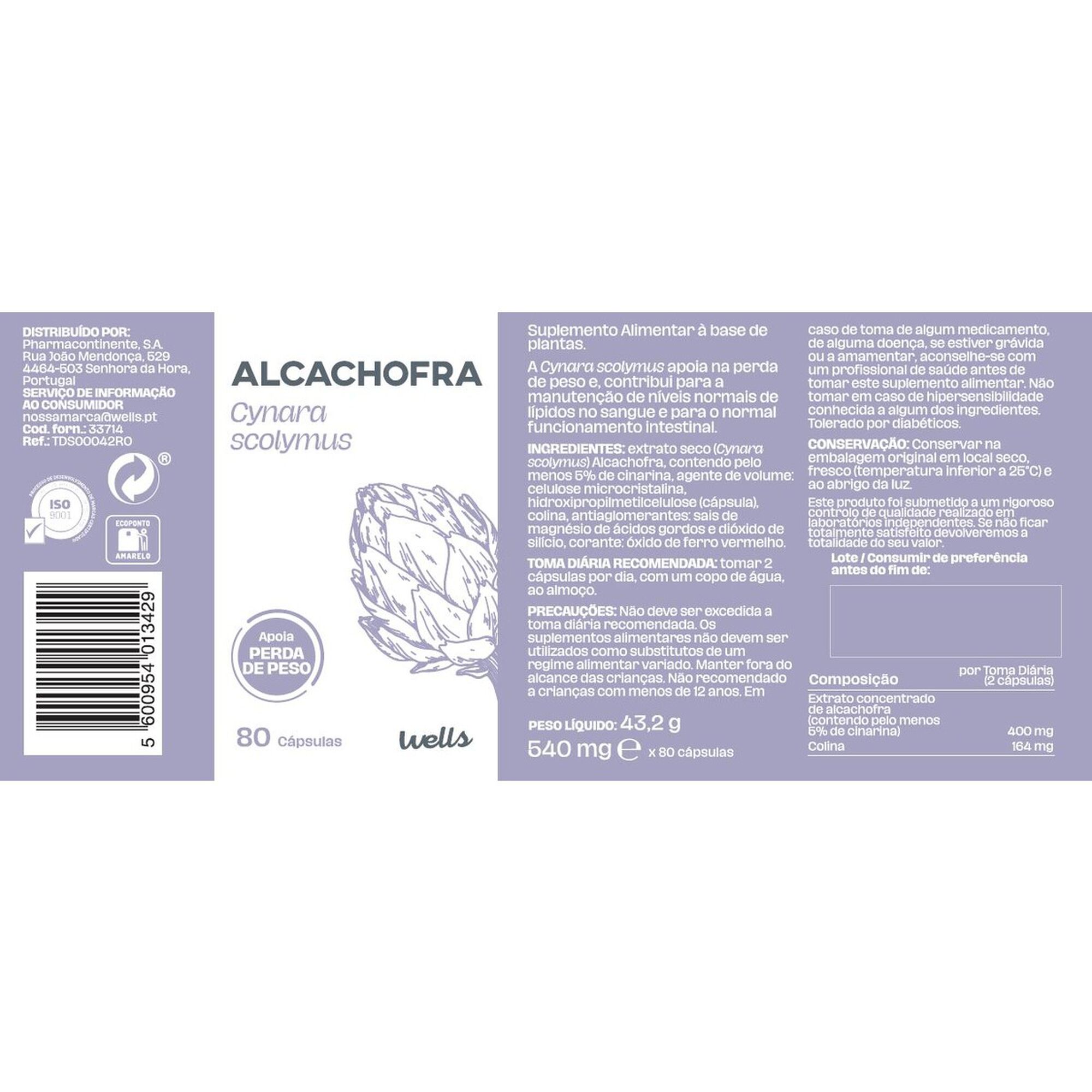 Suplemento Alcachofra Perda de Peso