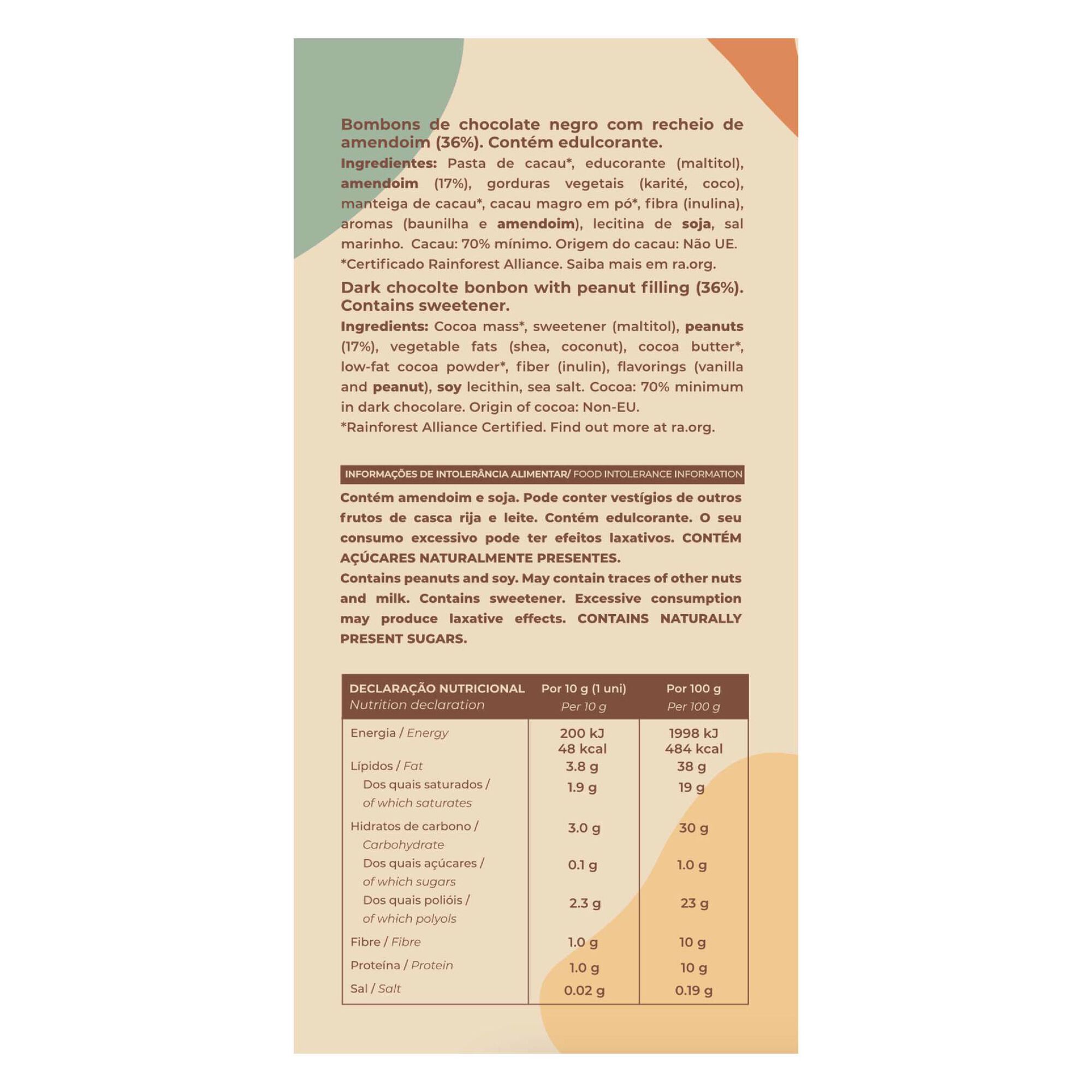 P1 Bombons 70% Cacau Creme de Amendoim
