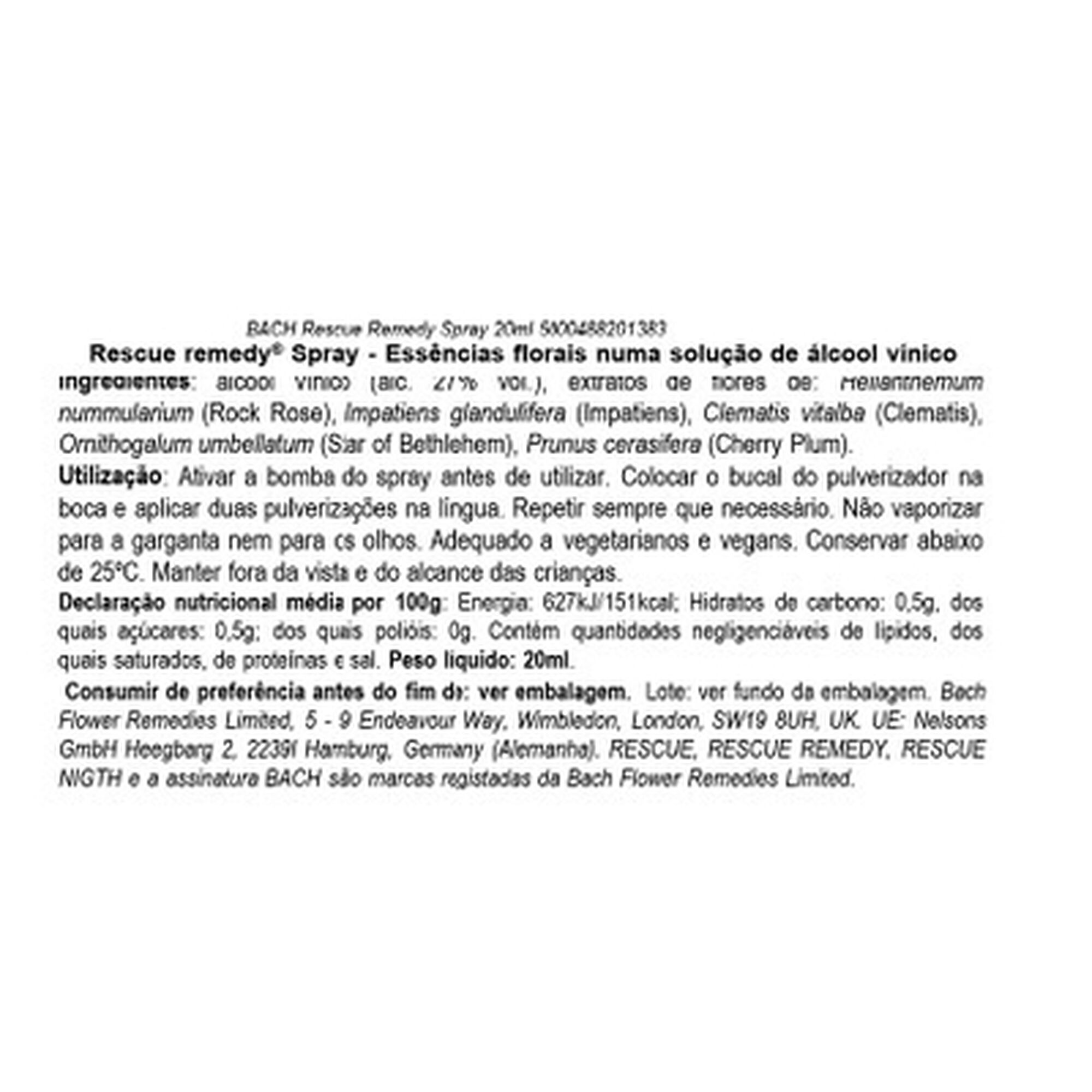 Suplemento Relaxamento e Foco Rescue Remedy