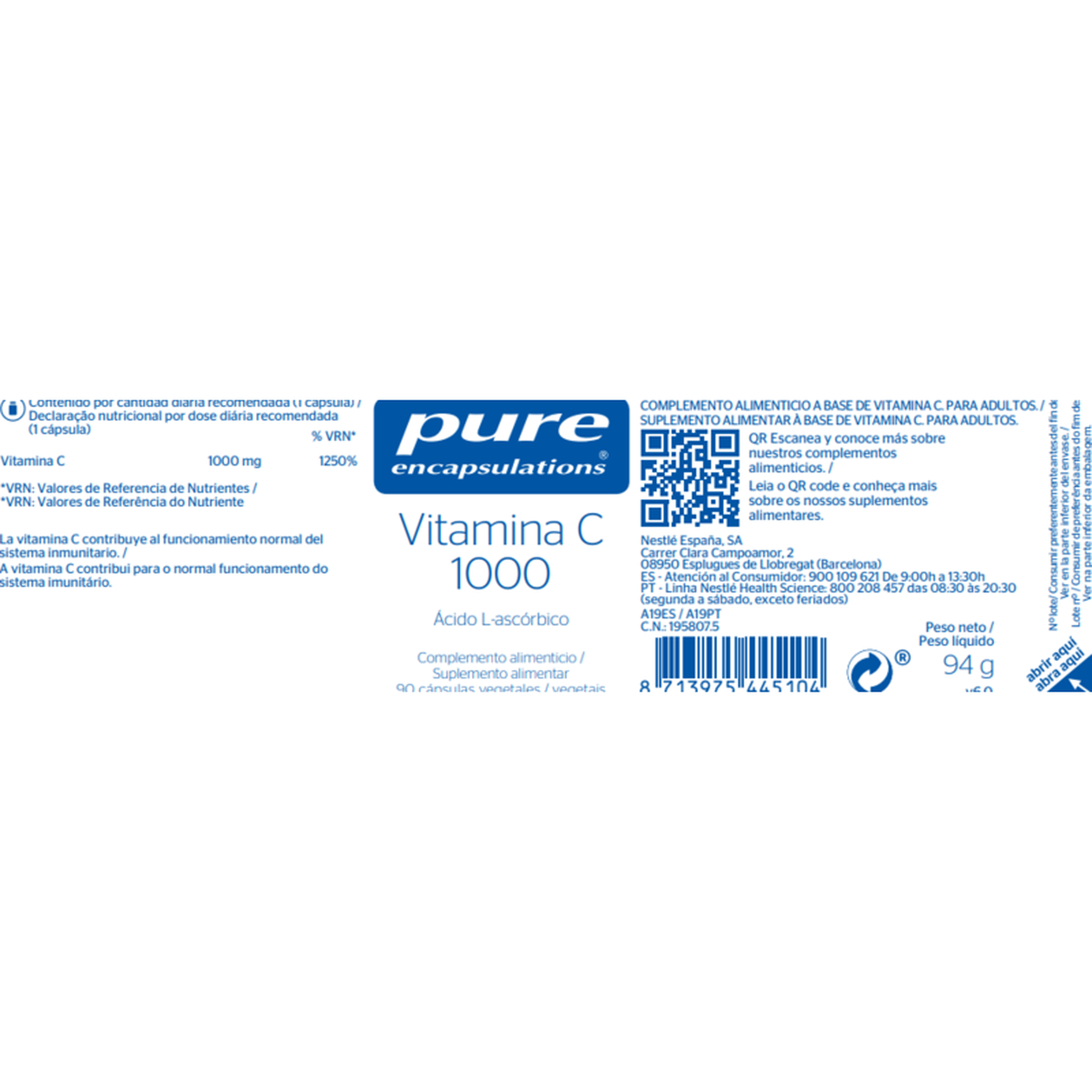 Vitamina C 1000 Ácido L-ascórbico