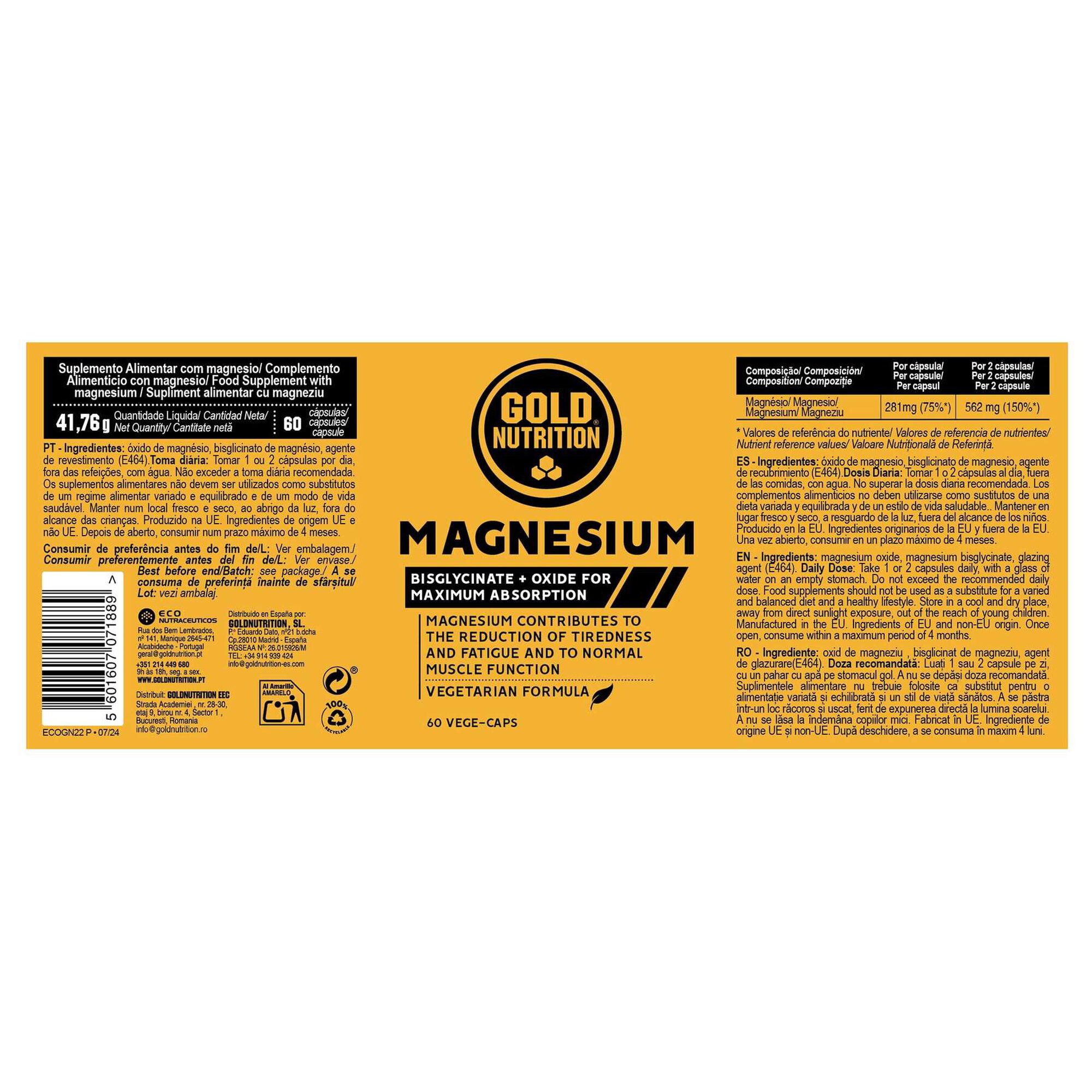 Suplemento Alimentar de Magnésio