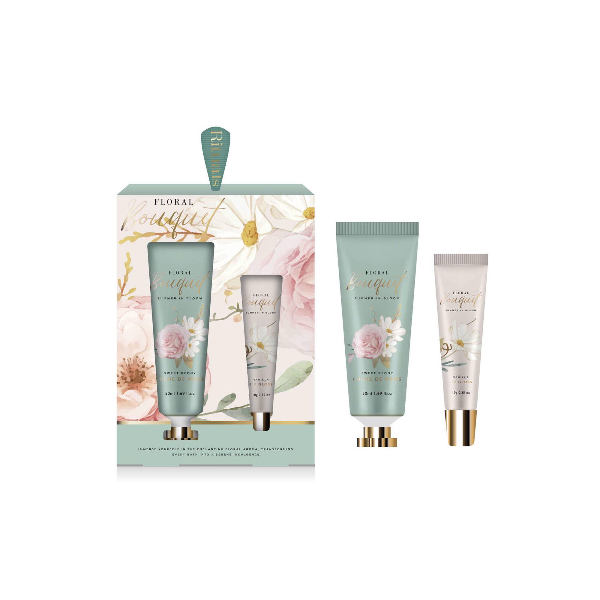 Coffret Creme Mãos e Gloss Floral Bouquet