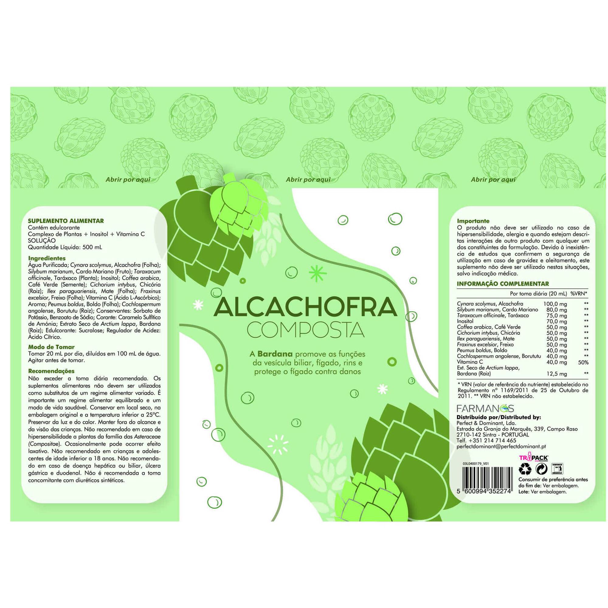 Suplemento Xarope de Alcachofra