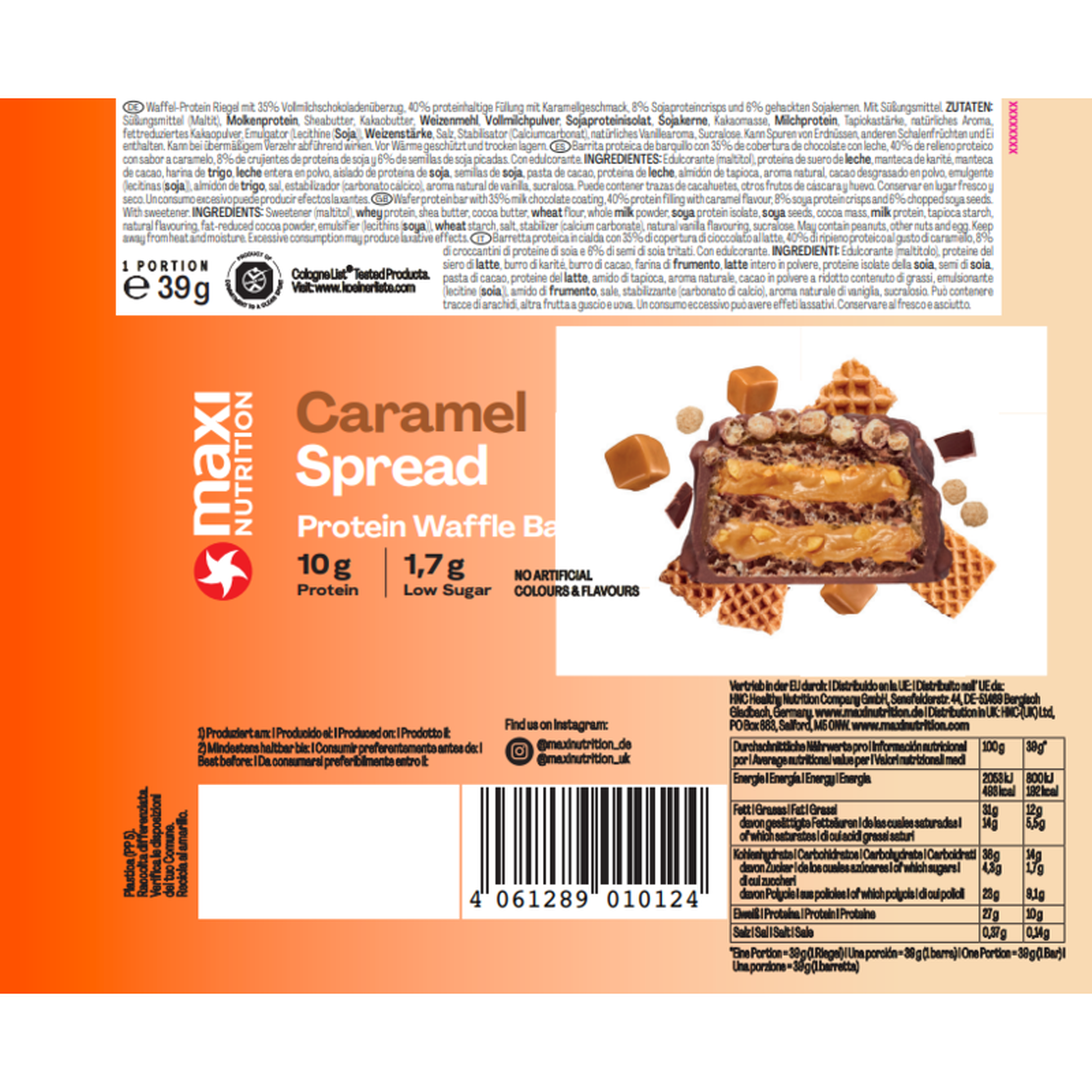 Caramel Spread Protein Waffle Bar