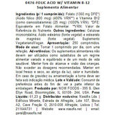 Folic Acid 800 mcg Vitamin B-12 Wells Image 2