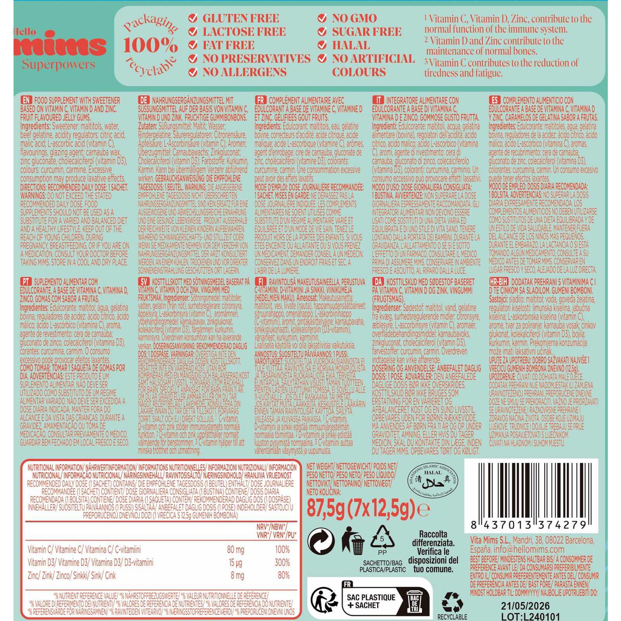 Suplemento Sistema Imunitário Immune Support