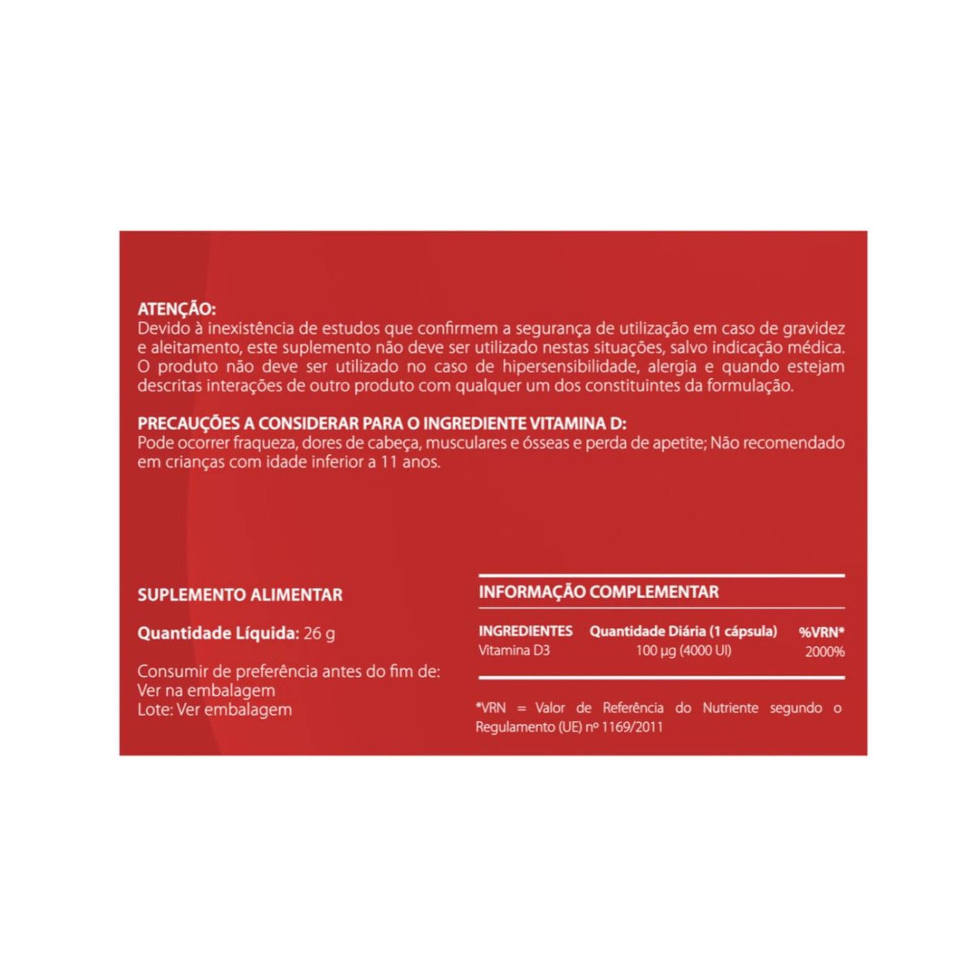 Suplemento Alimentar Potenciado de Vitamina D