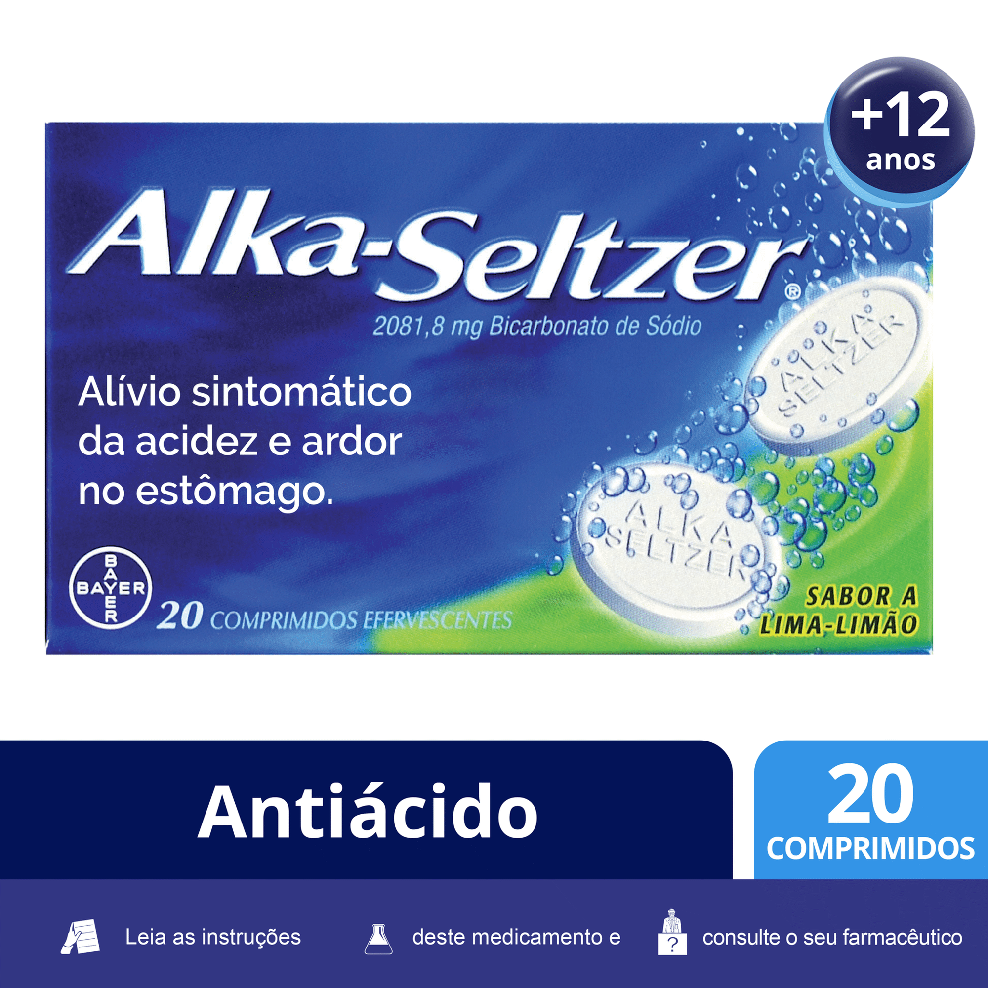 Alka Seltzer 2081-8mg Ingestão e Azia