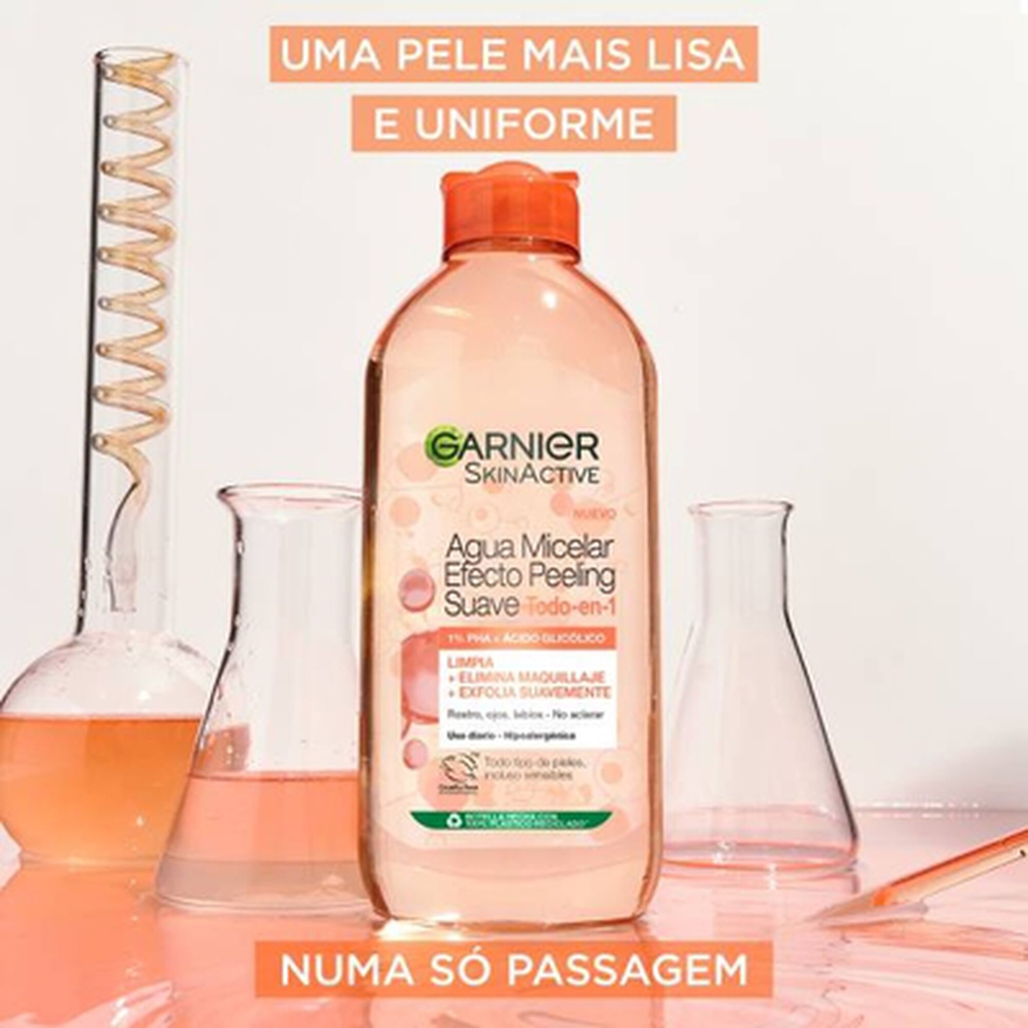 Água Micelar Efeito Peeling Suave Tudo-Em-1