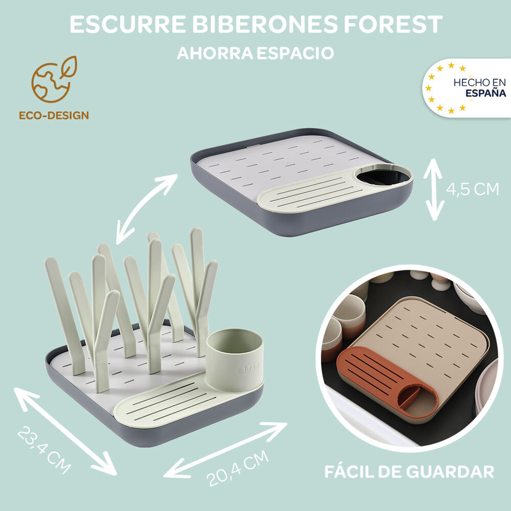 Forest Bottle Drainer Misty Green