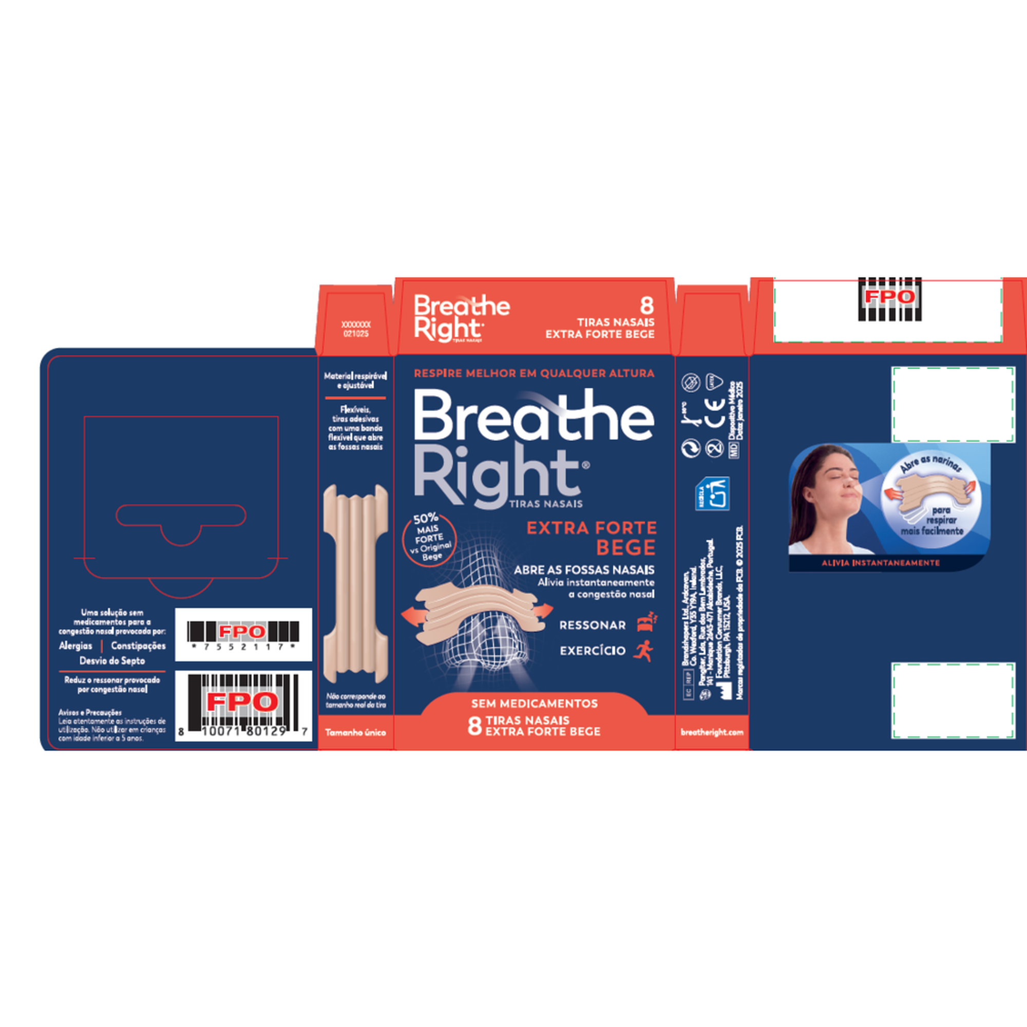 Tiras Nasais Extra Forte Bege