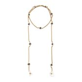 Cordão Óculos Dourado Com Pedras Azuis Wells Image 2