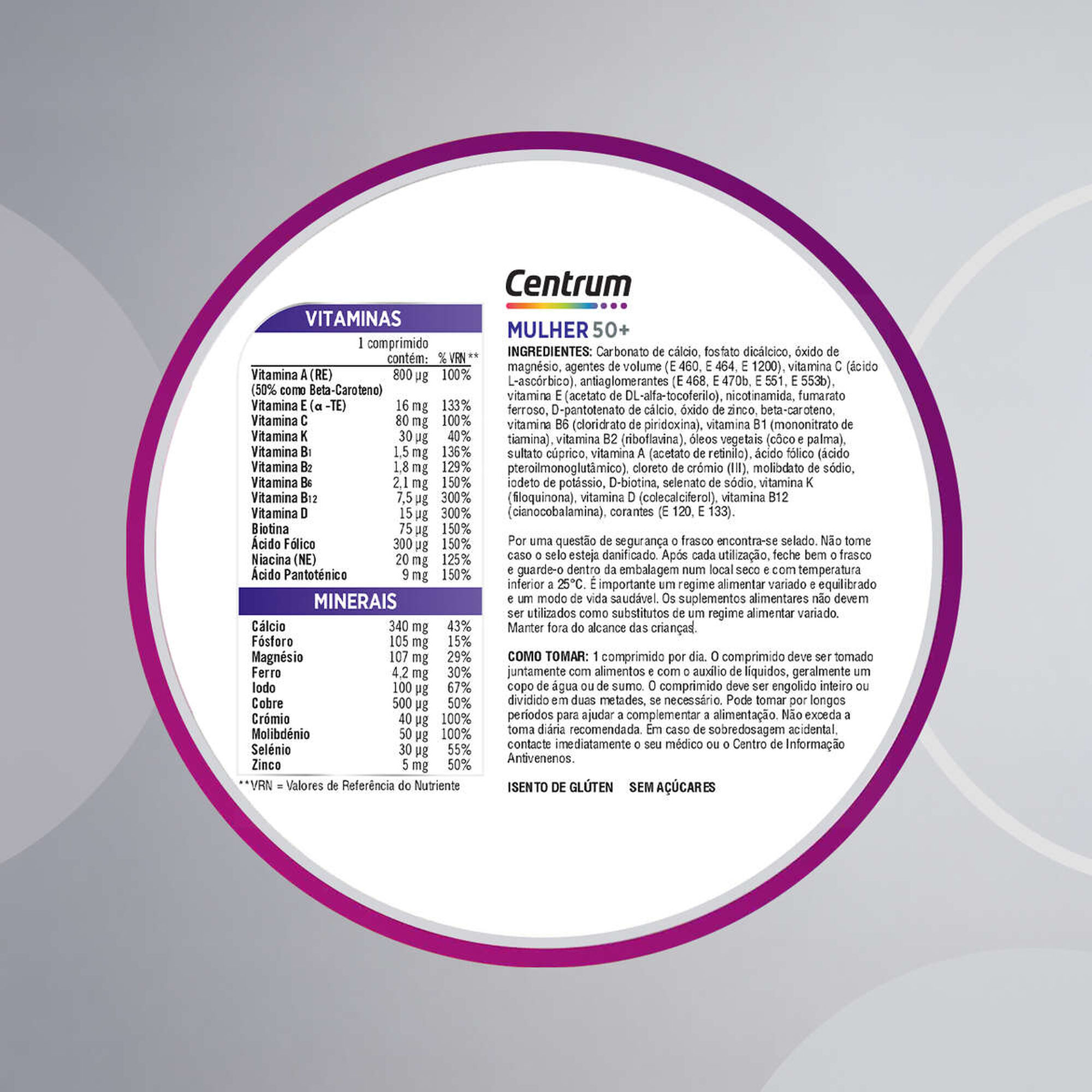 Suplemento Vitaminas Centrum Mulher 50+