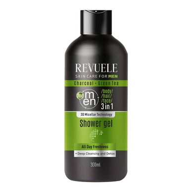 Gel de Duche 3 em 1 Carvão e Chá Verde Wells