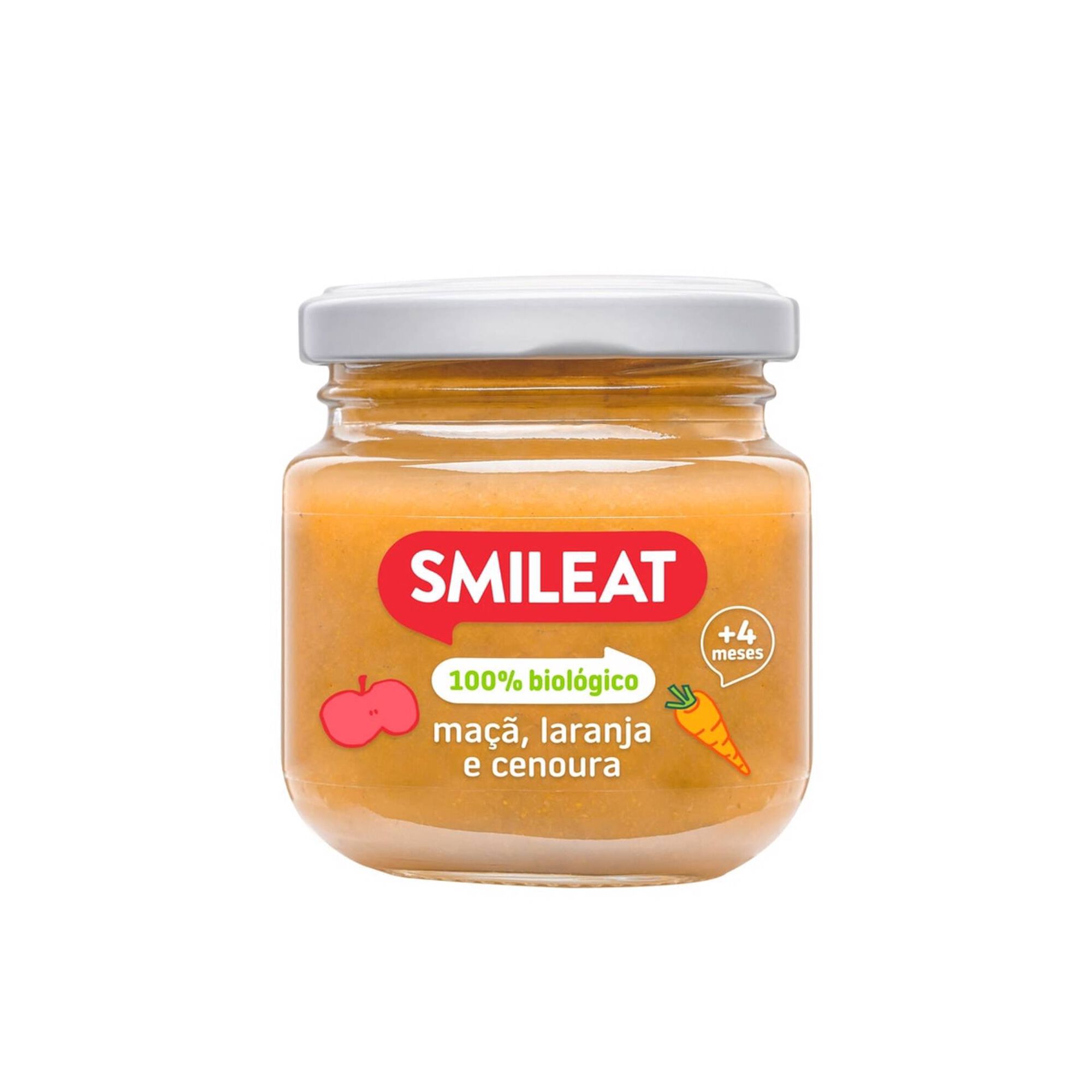 Boião Maçã Laranja e Cenoura Biológico +4M