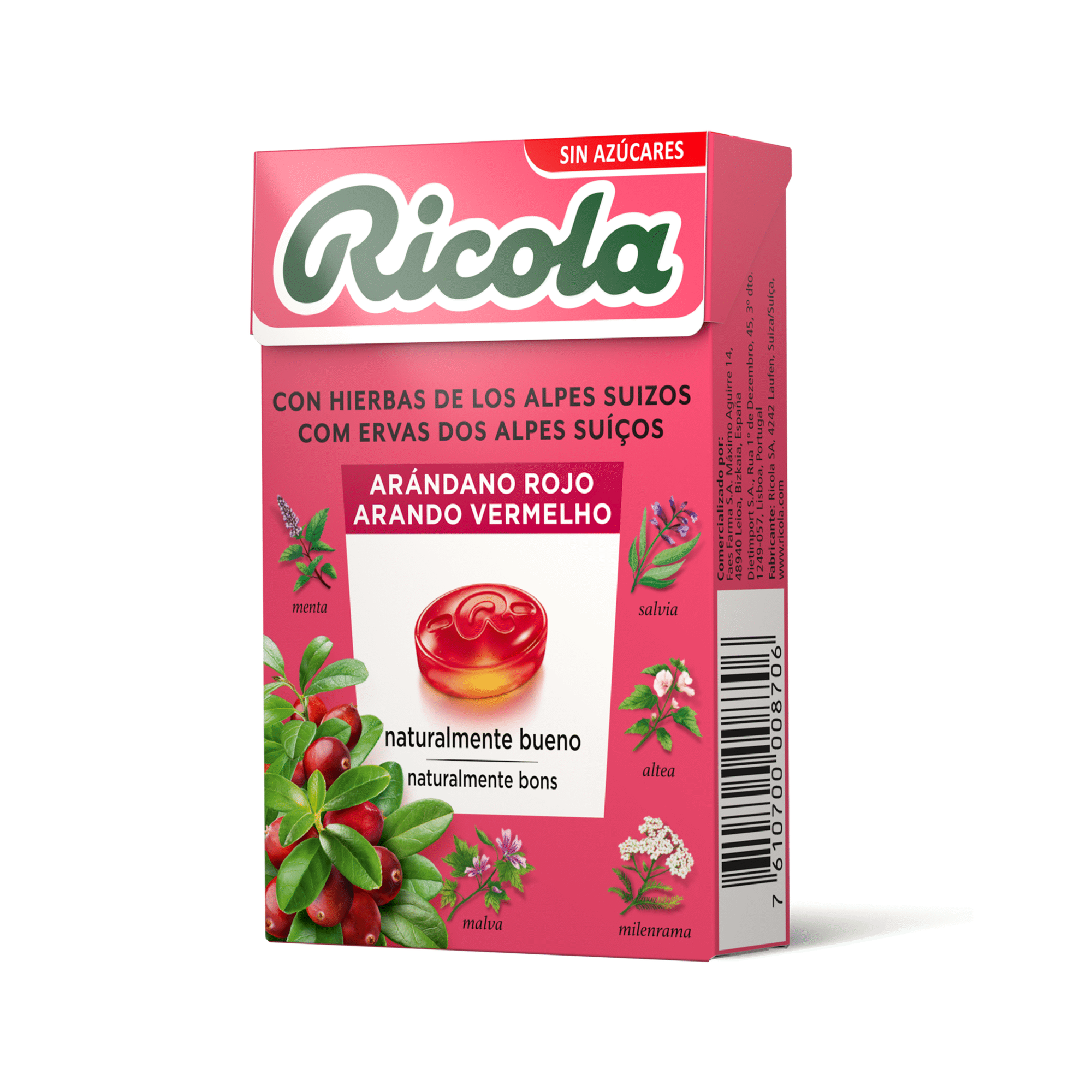 Rebuçados Ervas Suiças Arando Vermelho