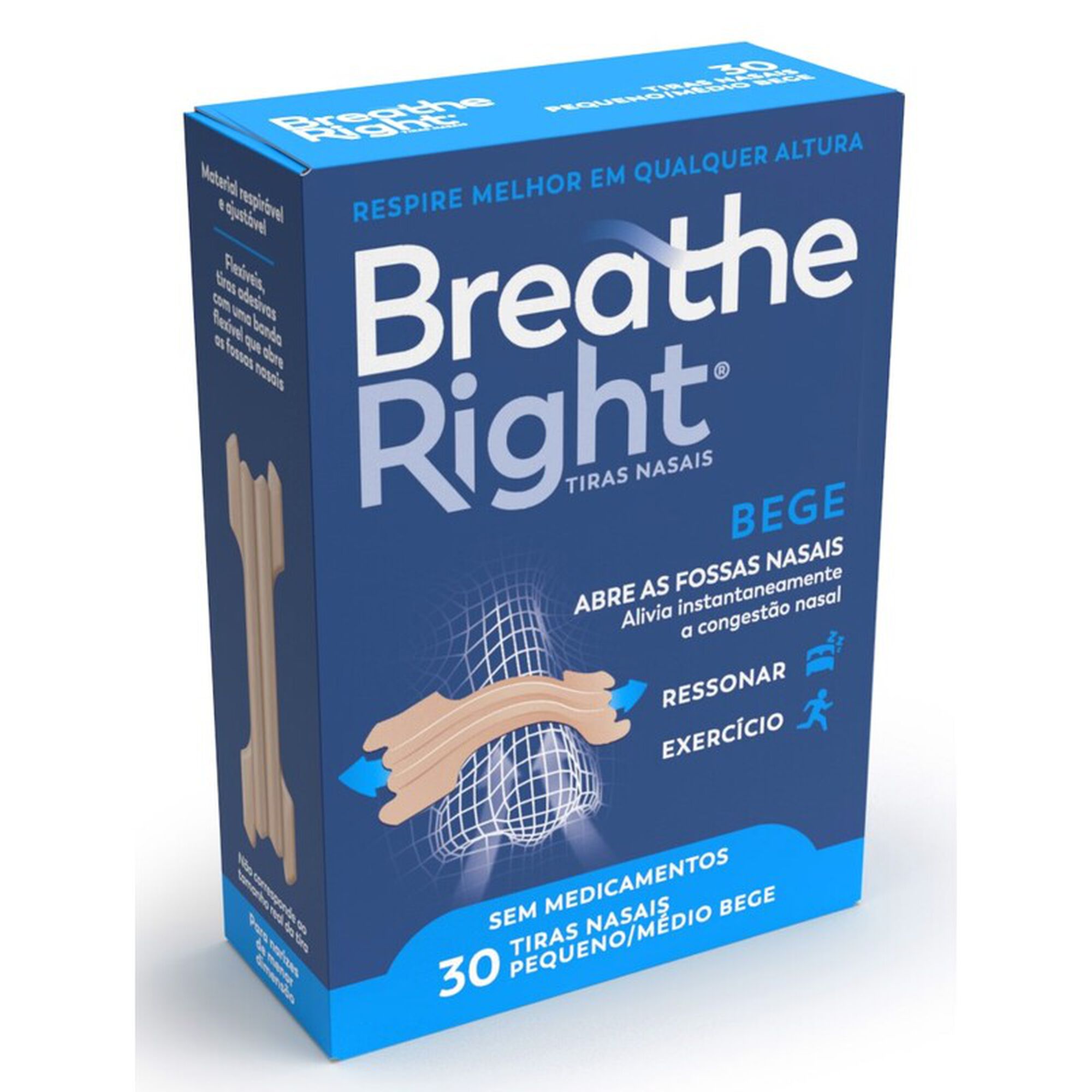 Tiras Nasais Breathe Right Pequenas/Médias