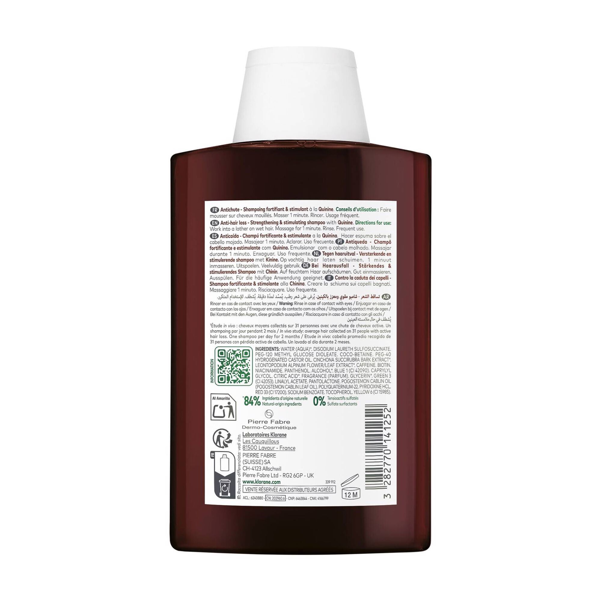 Quinine Strengthening Thinning Hair Shampoo