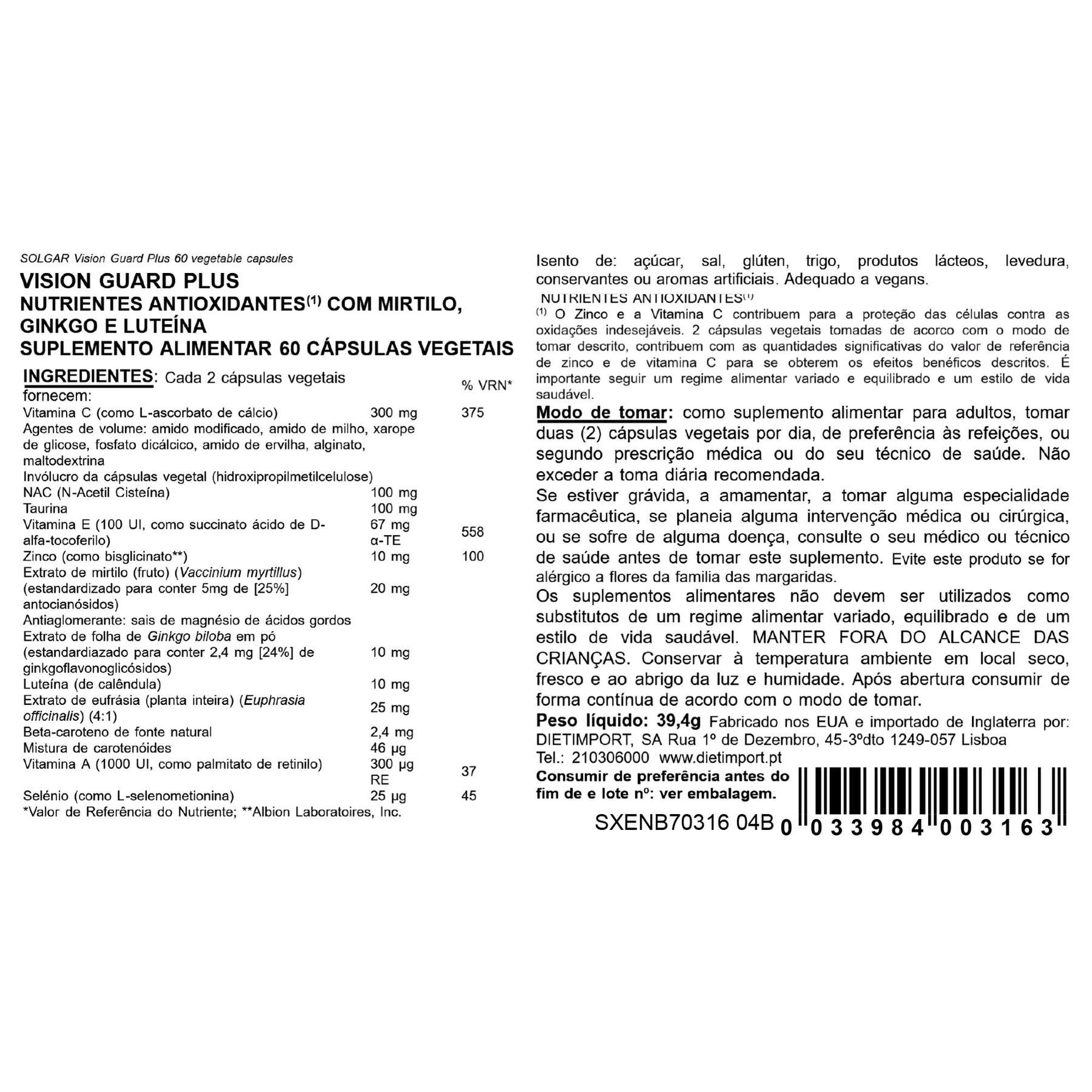 Solgar Vision Guard Plus