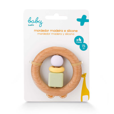 Mordedor silicone e madeira