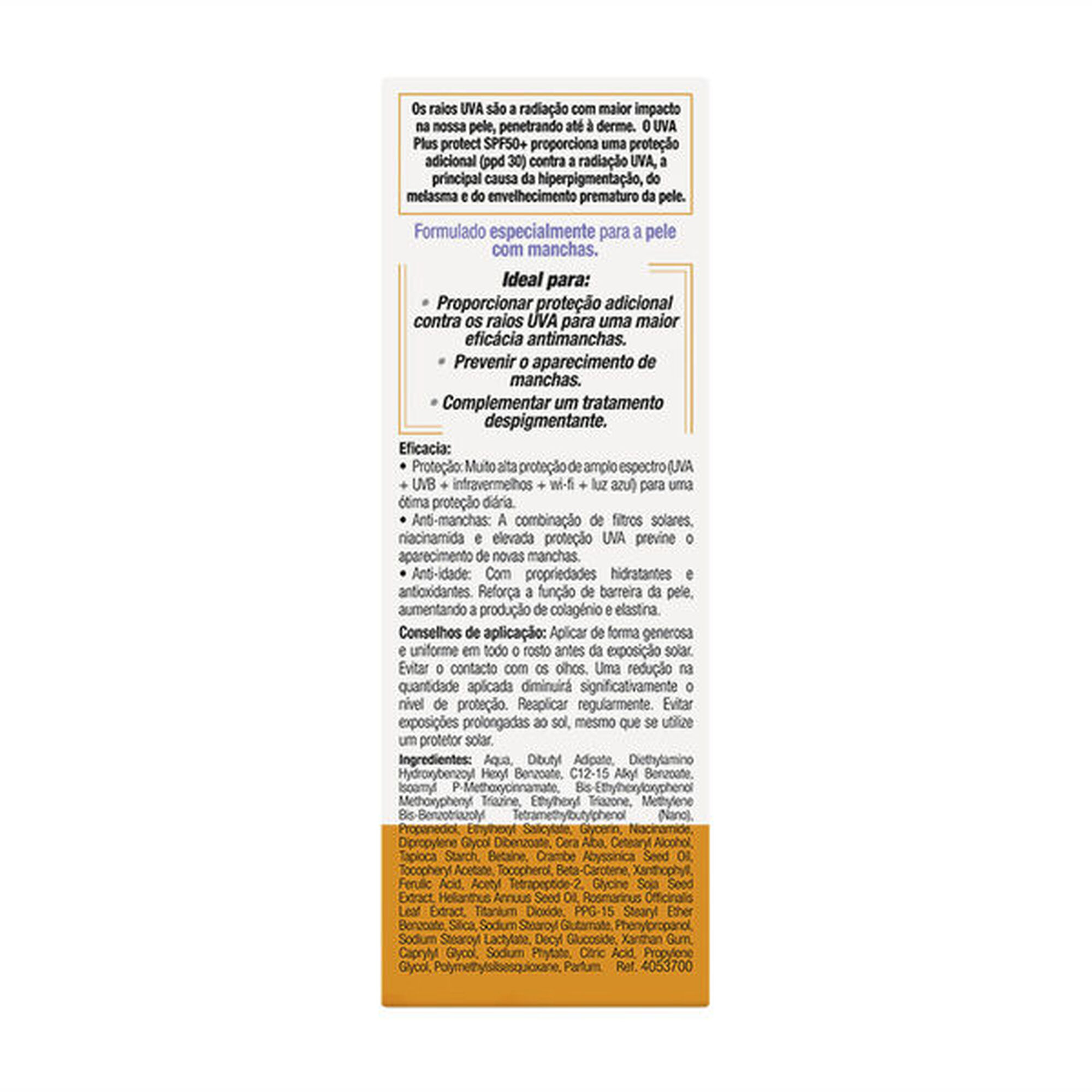 Protetor Solar Rosto UVA Plus Protect SPF50