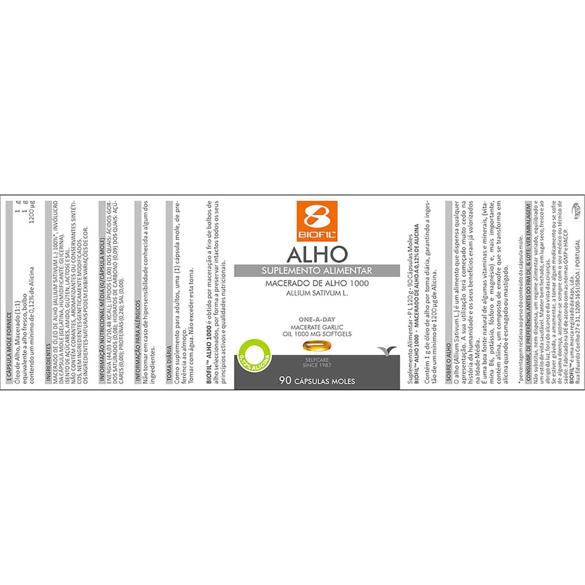 Suplemento Cápsulas Macerado de Alho